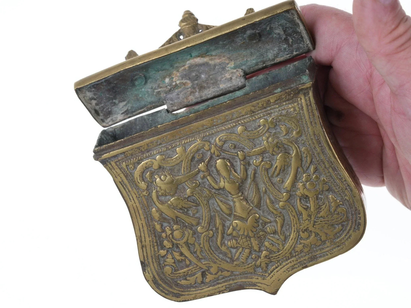 Antique Ottoman Empire Brass Cartridge box