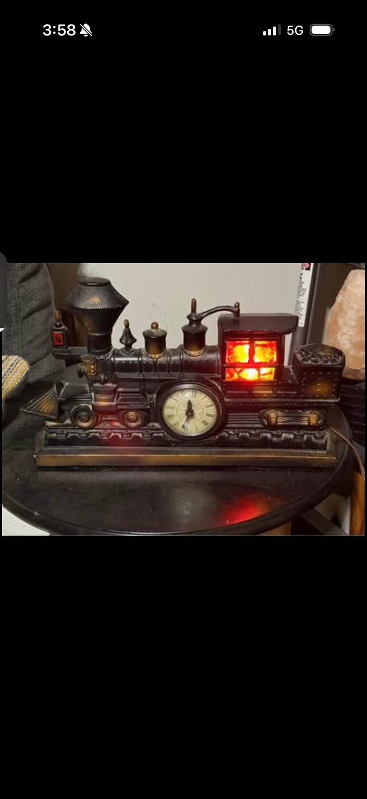Vintage 1950’s/1960’s Lighted Locomotive Train Clock/Nightlight (Works)