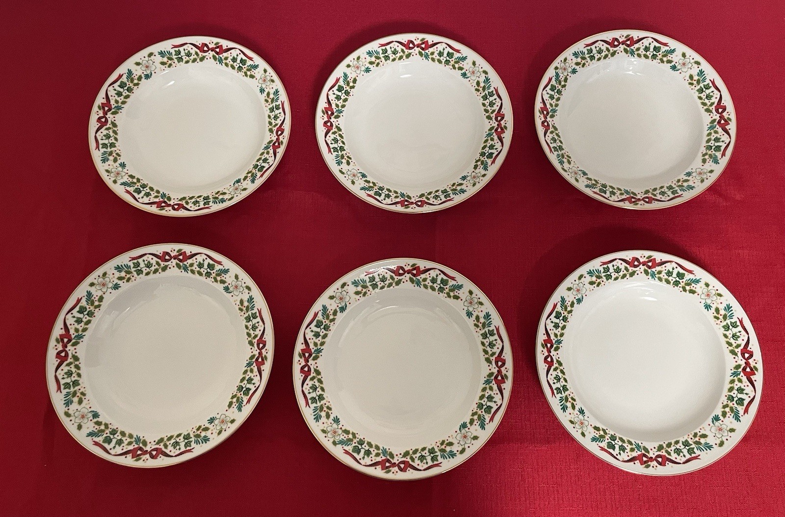 Vintage Domestications Twelve Days Of Christmas Rimmed Soup Bowls Set Of 6