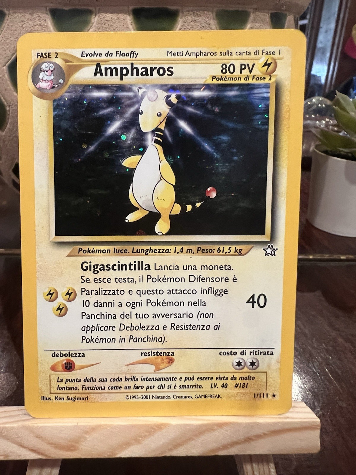 Ampharos 1/111 Neo Genesis Holo Pokemon TCG NM LP