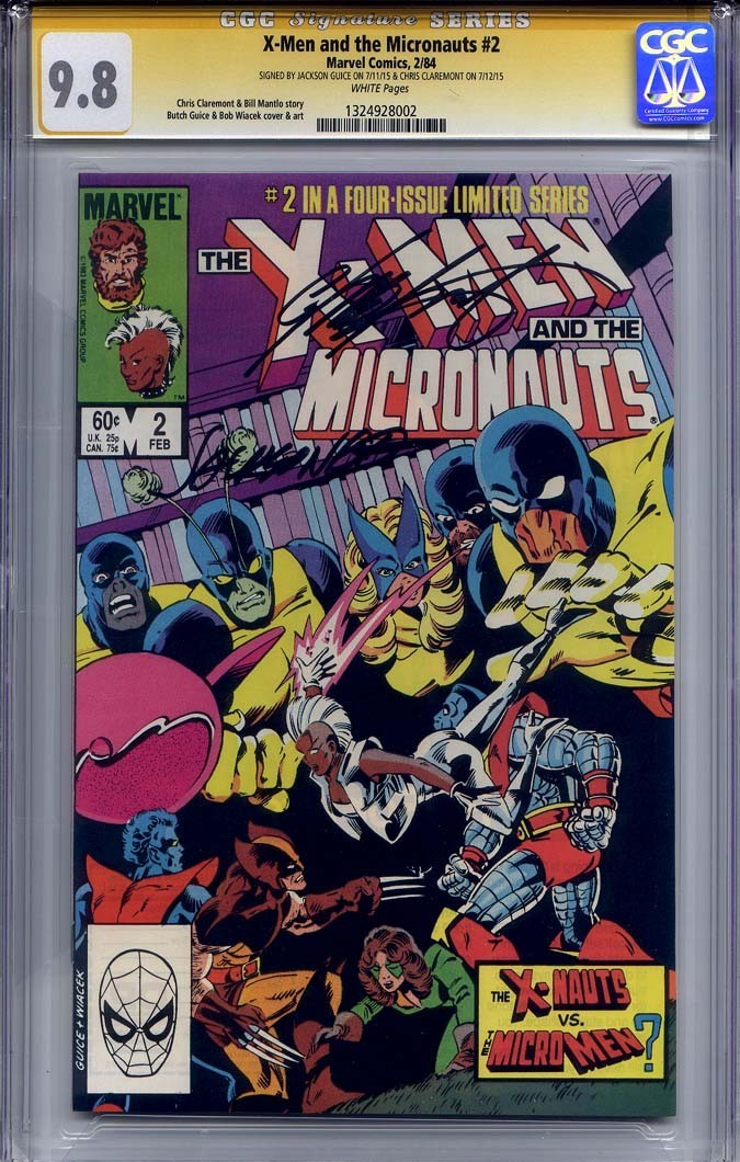 X-MEN AND THE MICRONAUTS #2 CGC 9.8 SS CHRIS CLAREMONT & JACKSON BUTCH GUICE