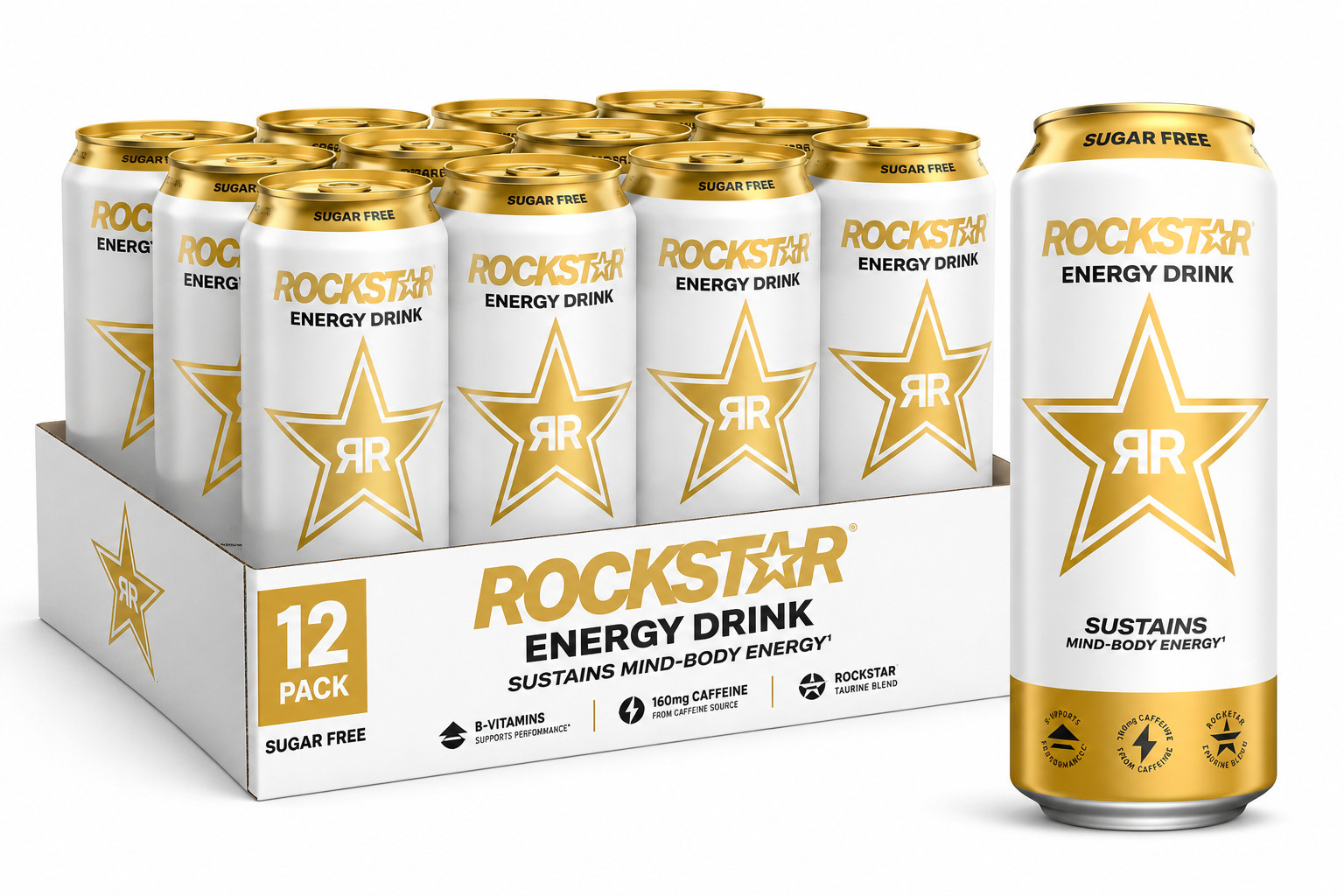 Rockstar Original Sugar Free Energy Drink 16 fl oz 12 Pack Zero Sugar