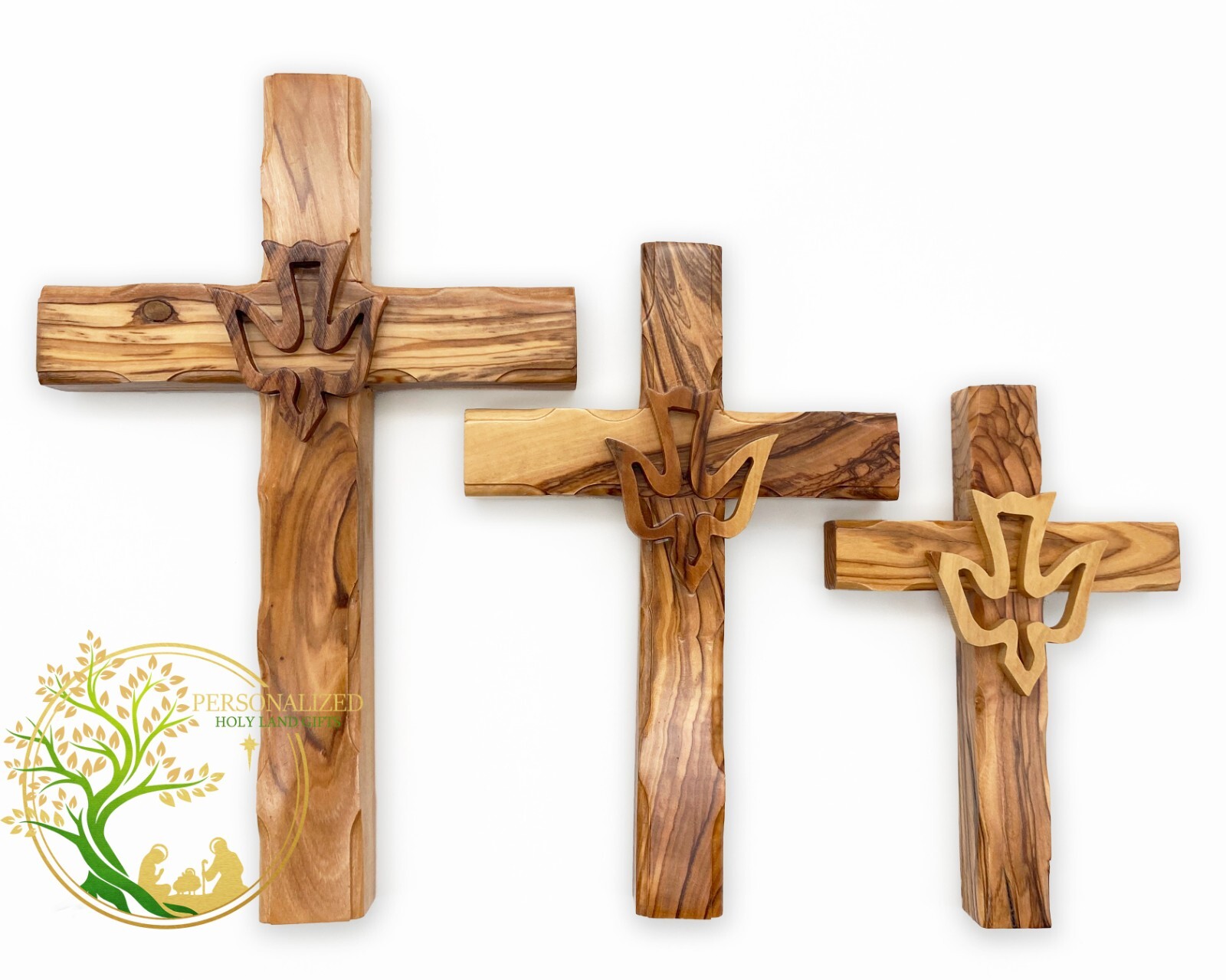 Holy Spirit Wall Cross from The Holy Land - personalized Cross for baptism