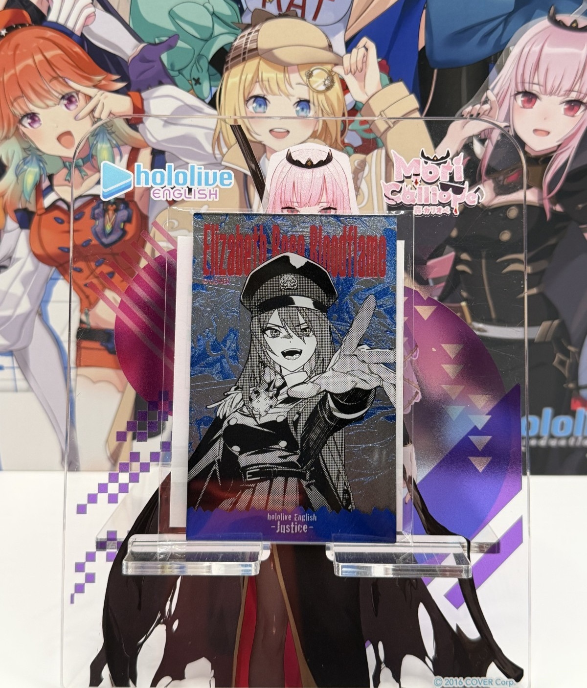 Hololive English Advent VS Justice Metal Acrylic Card - Elizabeth R Bloodflame
