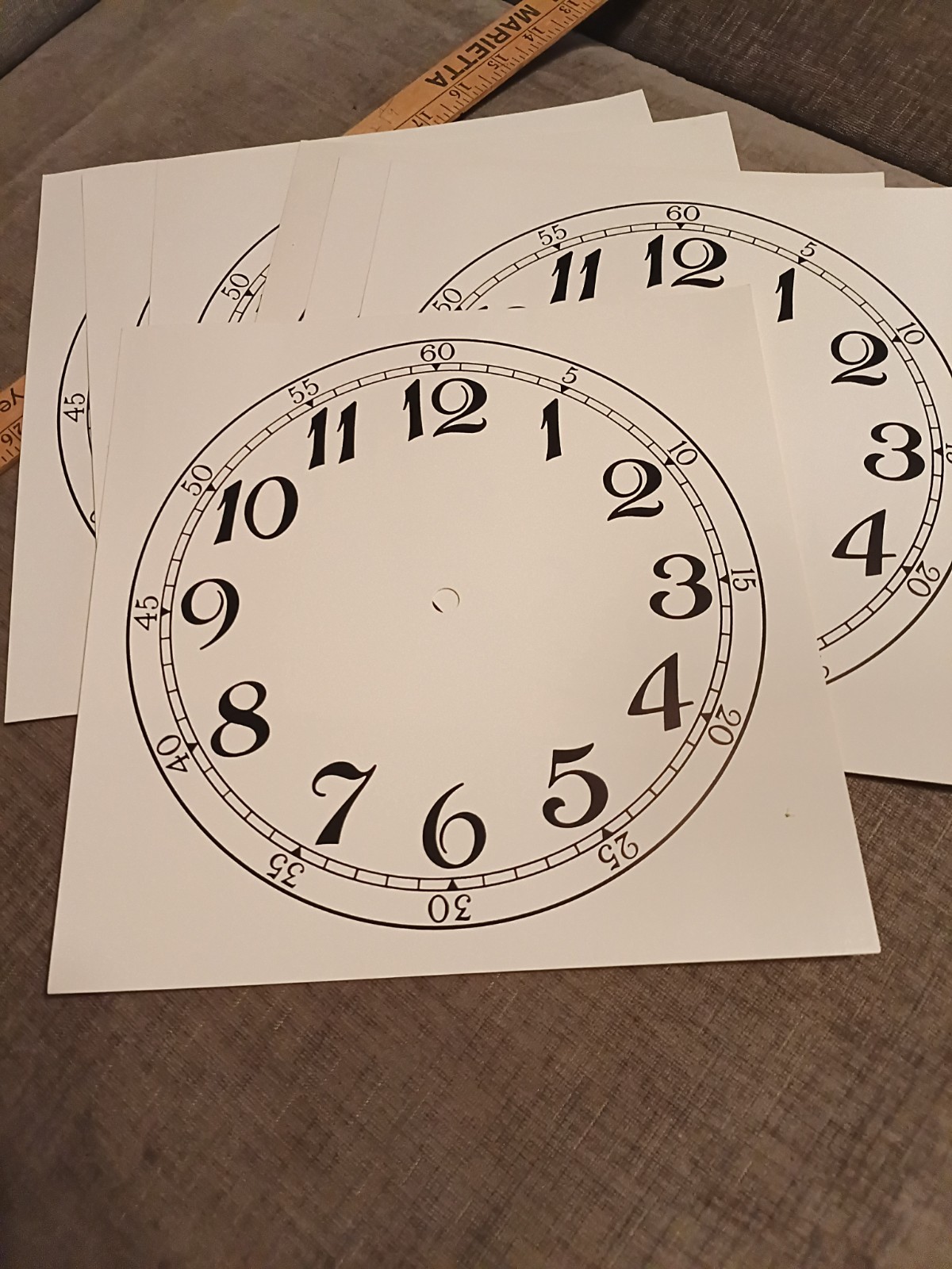 Lot Of 7 - Vintage Clock Dials Dial Face Paper