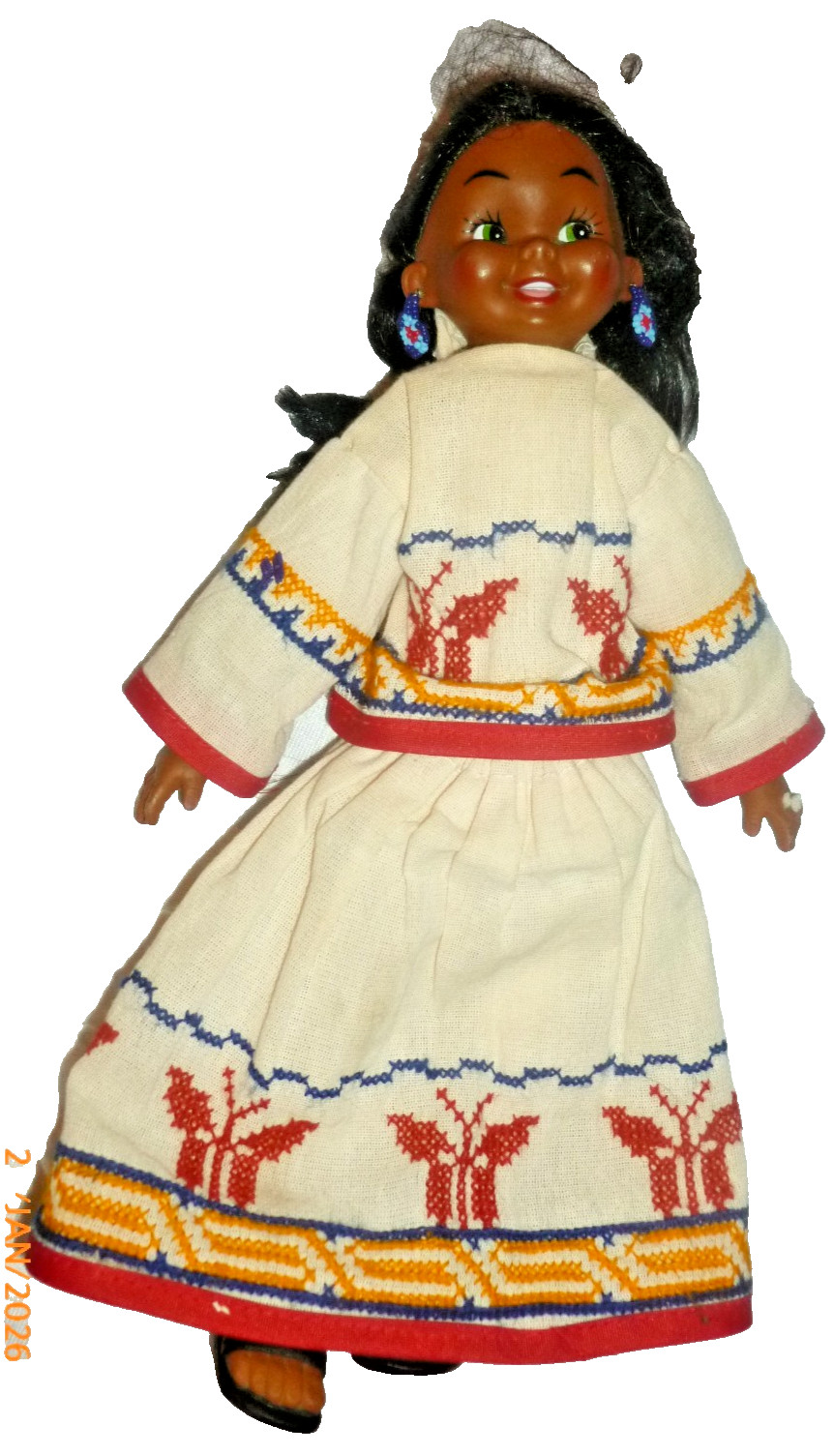 Vintage Folk Art Huichol Doll Traditional Huichol Mexican Native Doll 12\