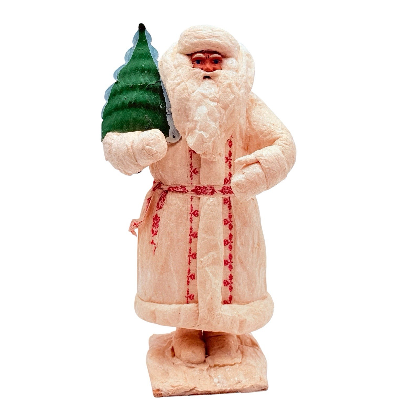 Vintage Papier Mache Russian Ded Moroz Santa Claus Christmas Figurine 1960 X”