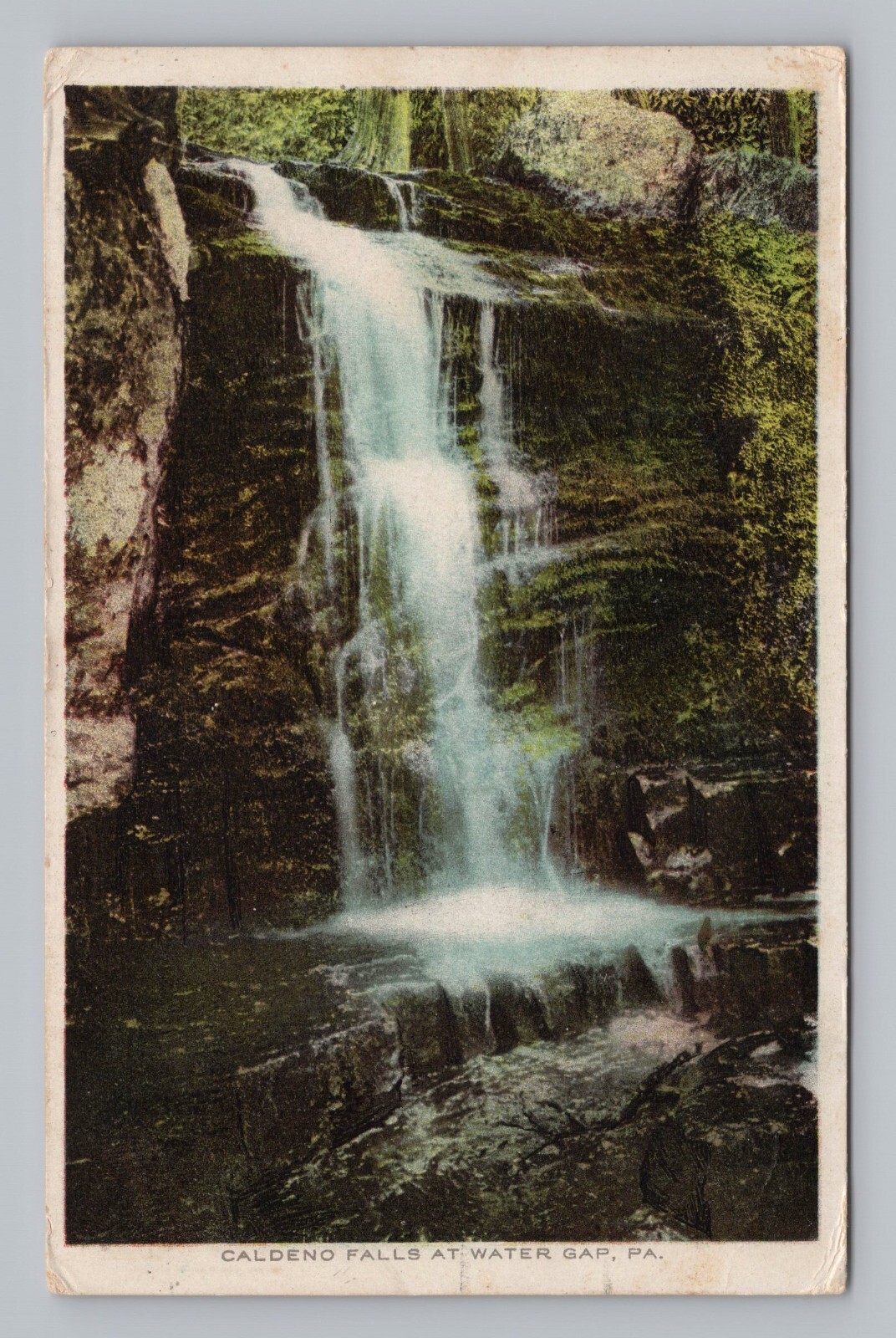 Postcard Caldeno Falls at Water Gap Pennsylvania c1912