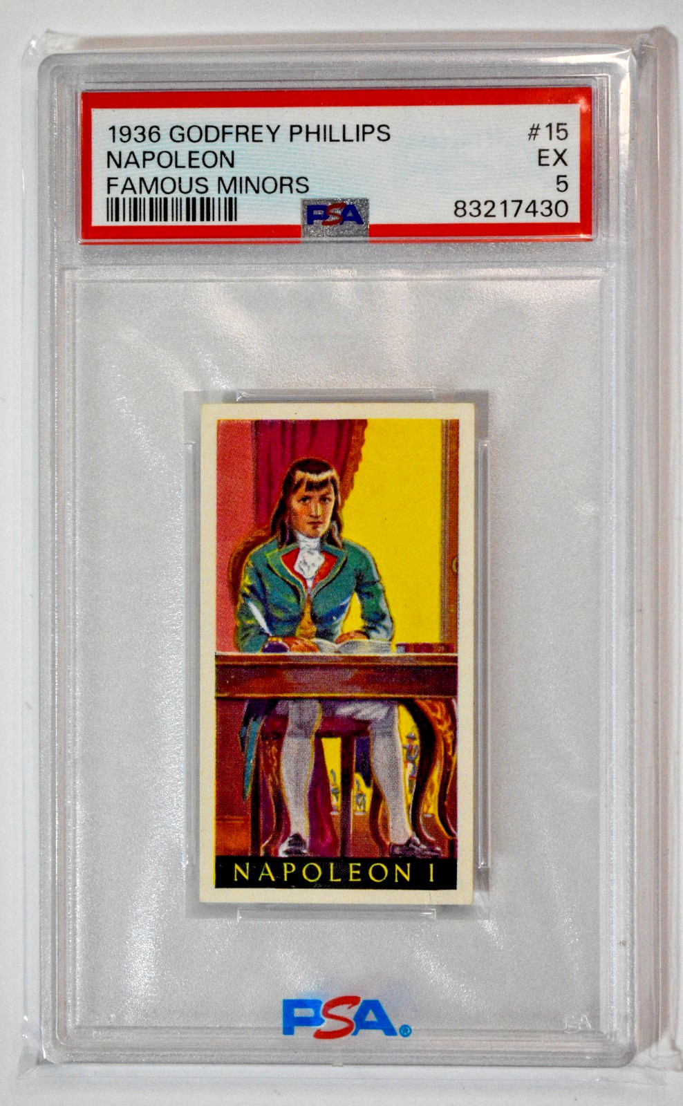 1936 Godfrey Phillips Famous Minors #15 Napoleon I PSA 5