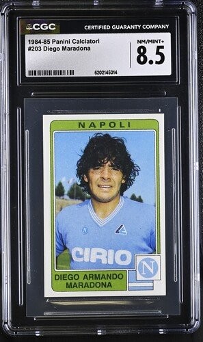 1984/85 Panini Footballers #203 Diego Maradona Napoli CGC 8.5 Figure