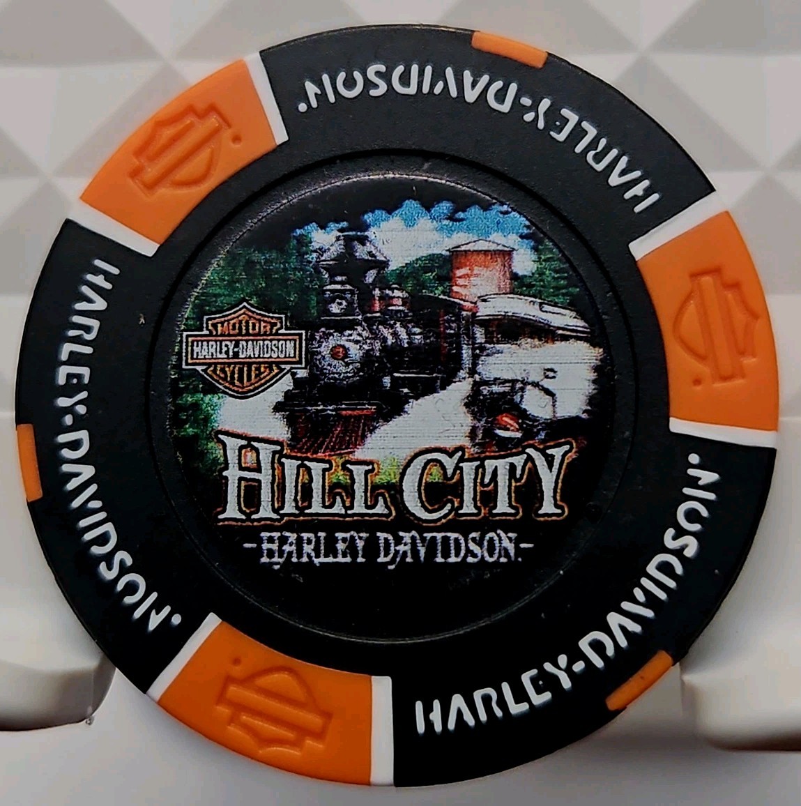HILL CITY HARLEY DAVIDSON 115TH ANN. OF HILL CITY SOUTH DAKOTA DEALER POKER CHIP