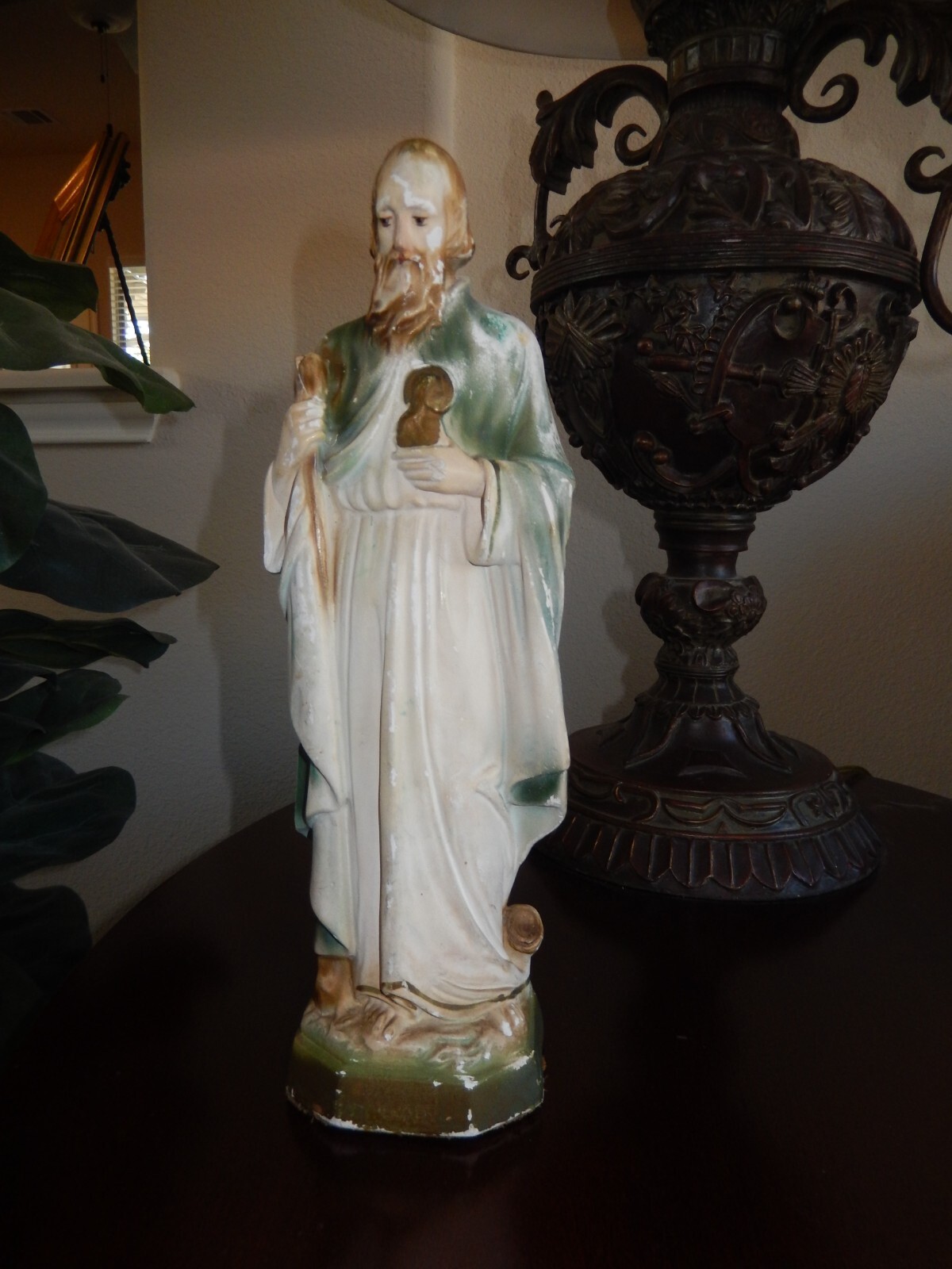 Vintage Plaster St. Jude Statue- 12 1/4\