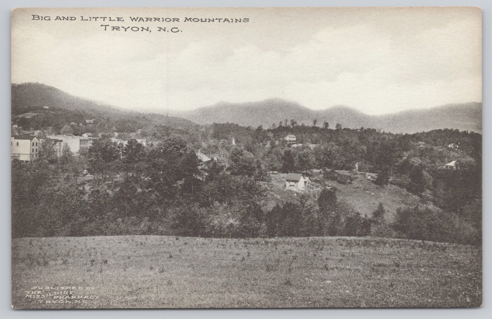 Tryon North Carolina, Big & Little Warrior Mountains SCARCE, Vintage Postcard