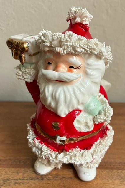 Vintage Spaghetti Trim Santa Claus E-1252/R  Planter Inarco Japan 1950s