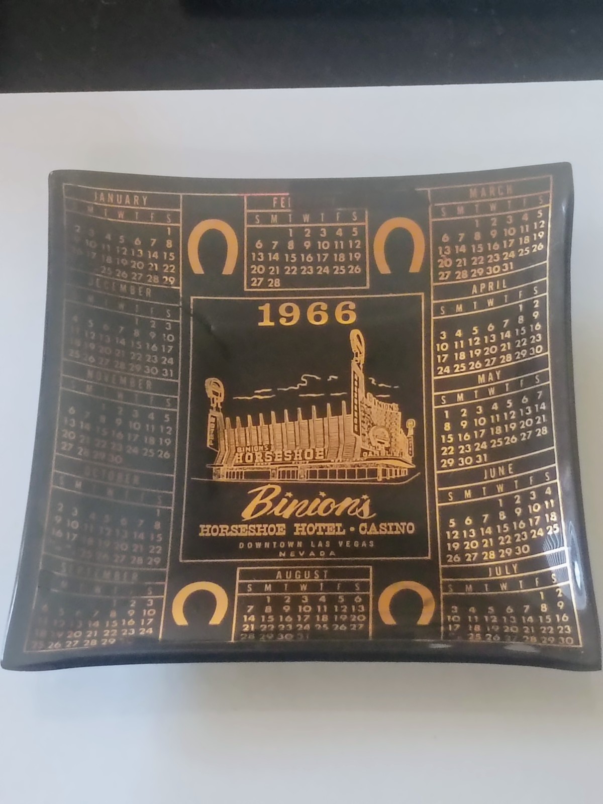 Vtg Lot 1960s-70s Binion's Horseshoe Club Las Vegas Casino Calendar Ashtrays
