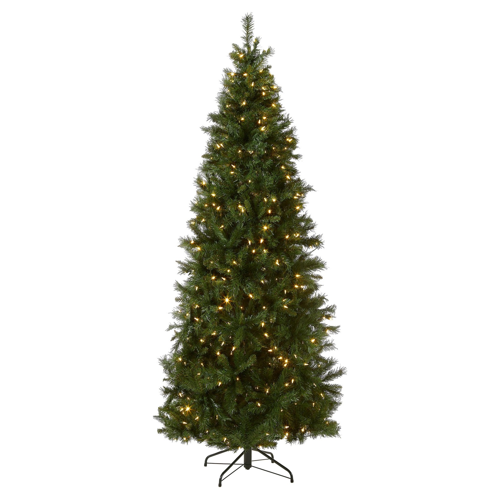 National Tree Company 7.5 ft Pre-Lit Lehigh Valley Pine Slim 7ft 6in, Green