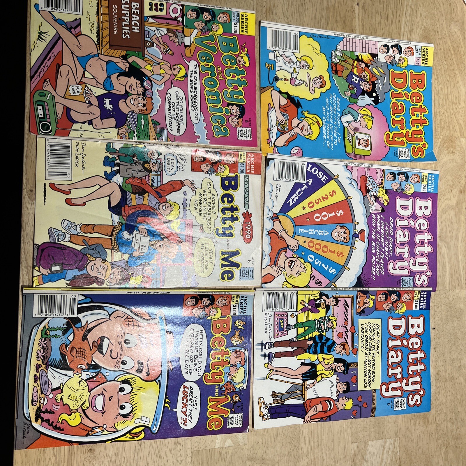 Betty’s Diary,Betty And Me, Betty And Veronica #6-7-31-33-181-182 -Lot Of 6