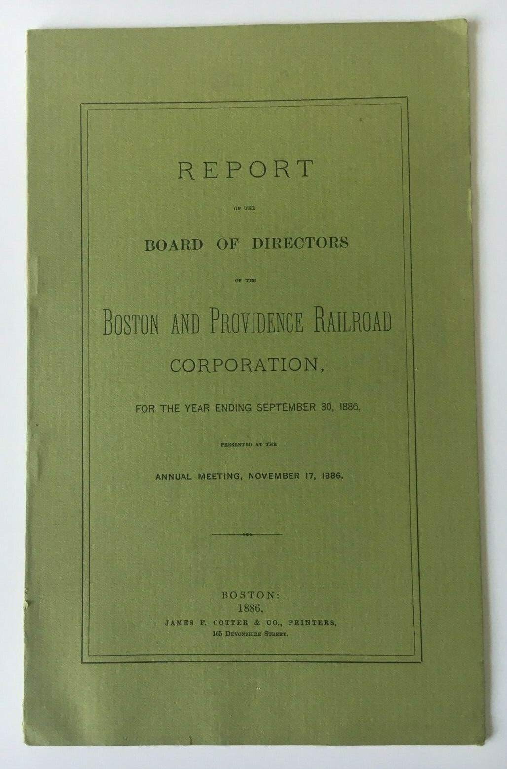Vintage Orig 1886 Boston & Providence Railroad Report of the Board of Directors