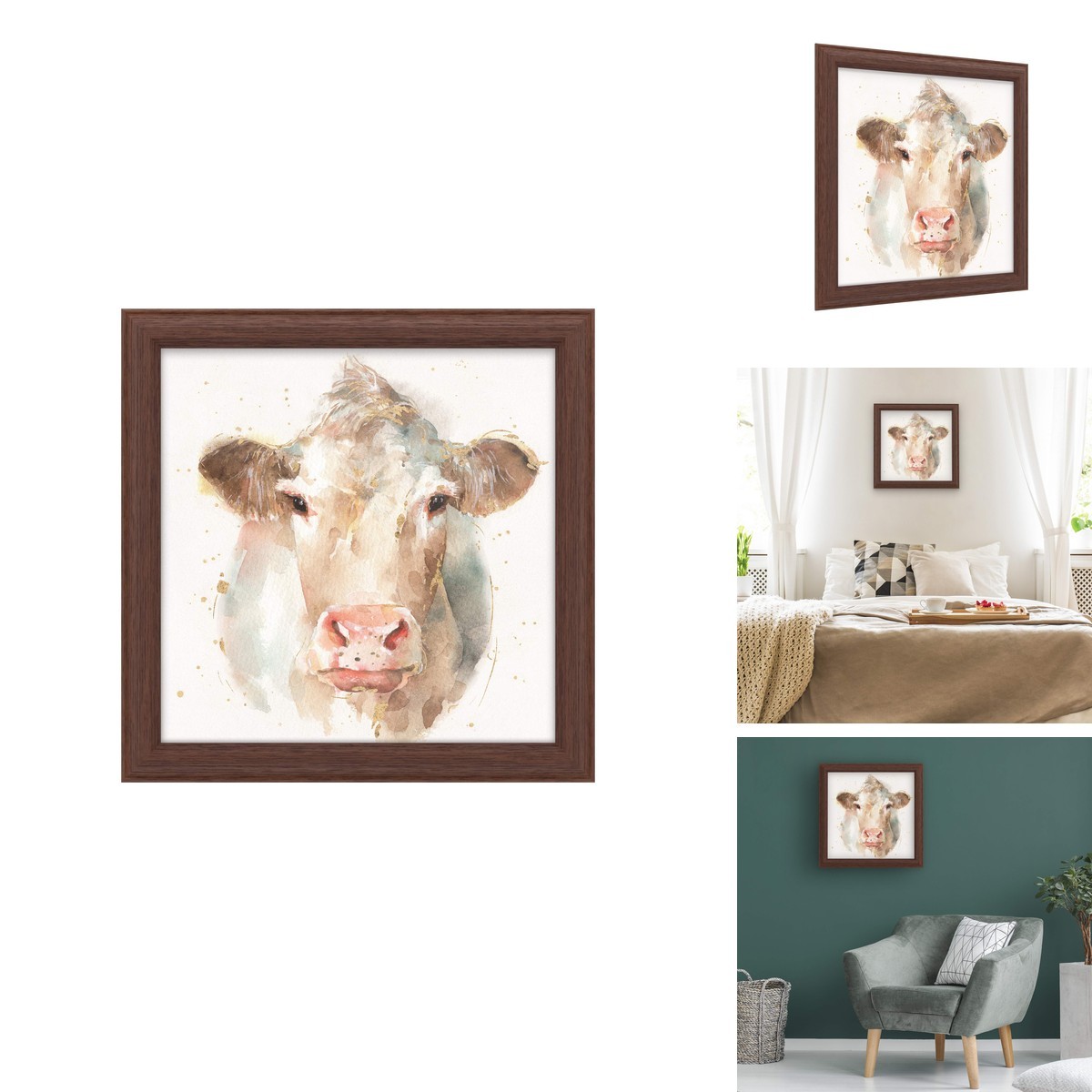 Trademark Fine Art Farm Friends II Wood Frame by Lisa Audit 16x16