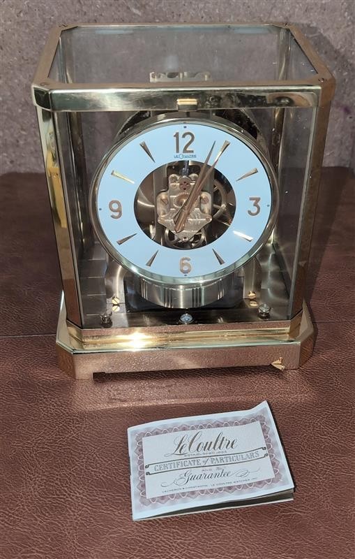 FOR PARTS Vintage Gold Gilt LeCoultre Atmos Mantel Clock 15 VXN Jewels