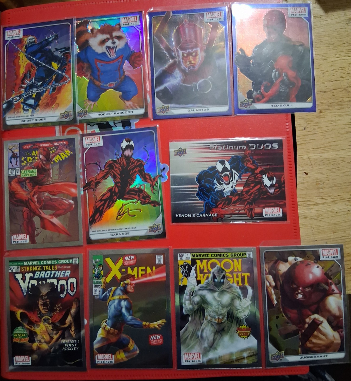2022 UD Marvel Platinum 11 Card Lot w/ Blue Traxx, Variant Covers, Color Wheels