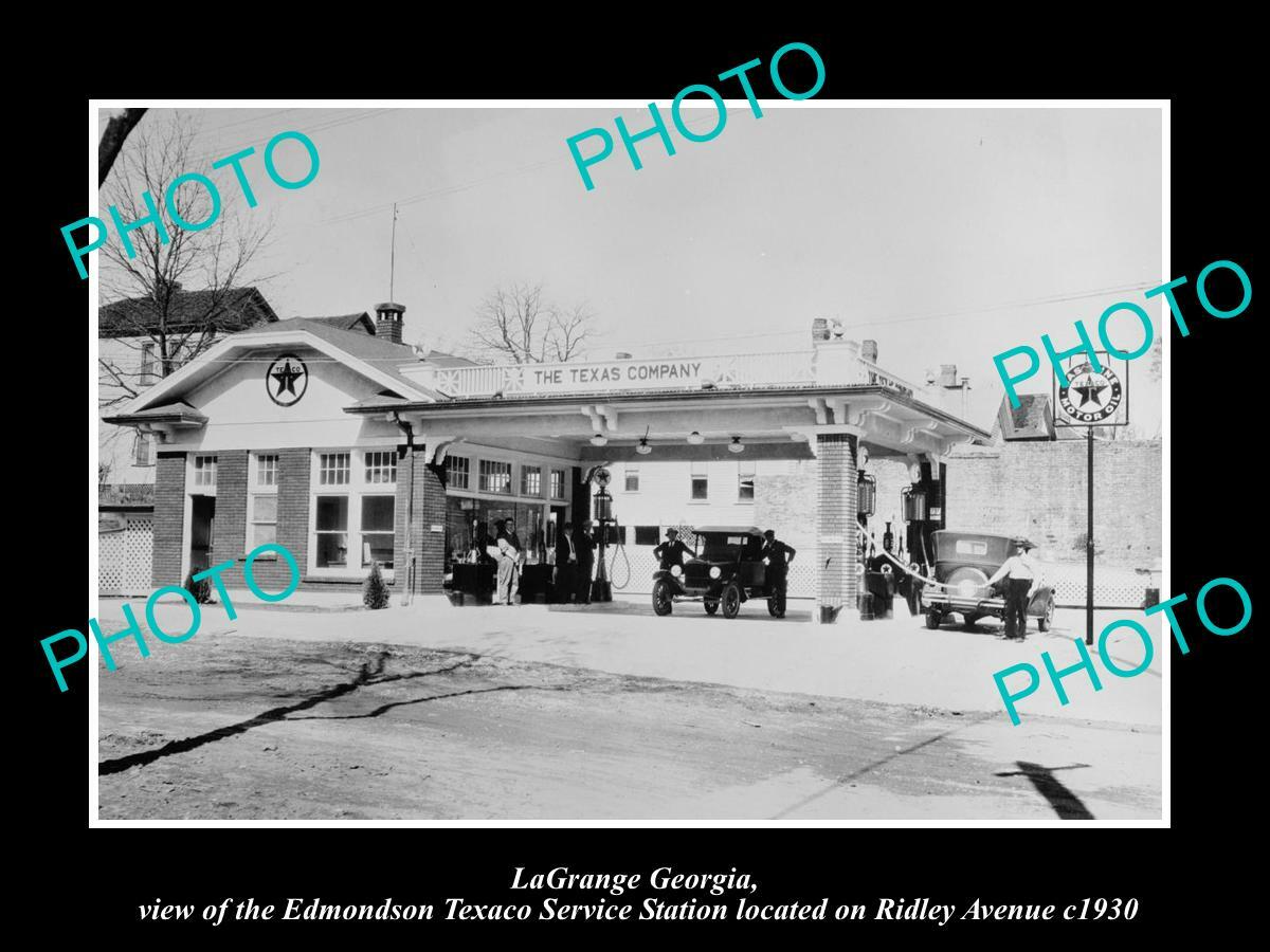 OLD 8x6 HISTORIC PHOTO OF LaGRANGE GEORGIA THE TEXACO SERVICE STATION c1930
