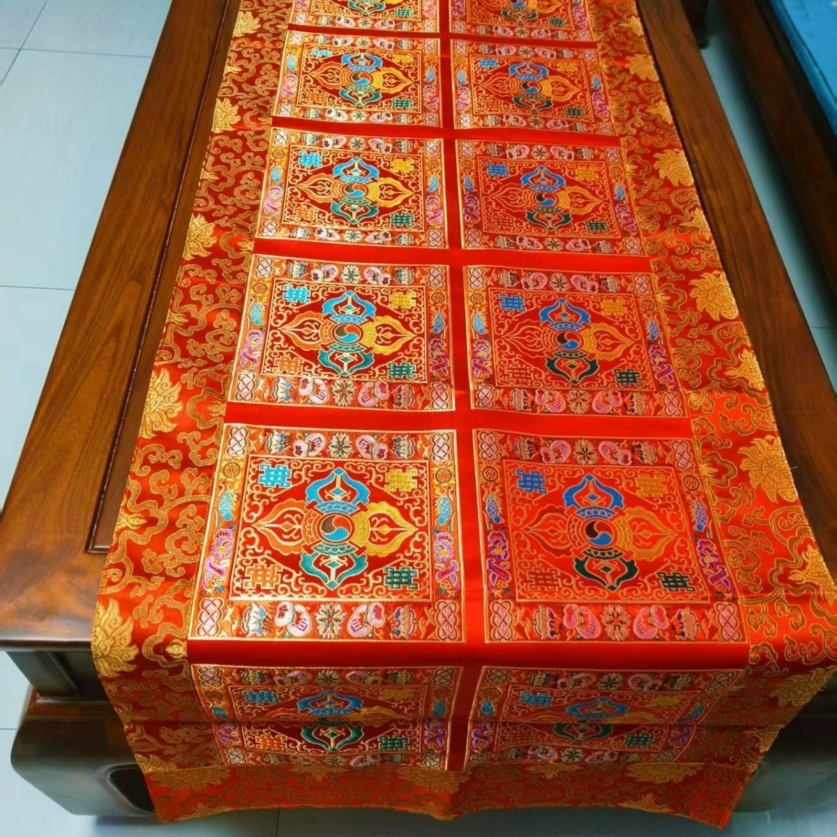New Fabric Tibetan Style Table Runner Double Layer Home Decor Textile 120 *60CM