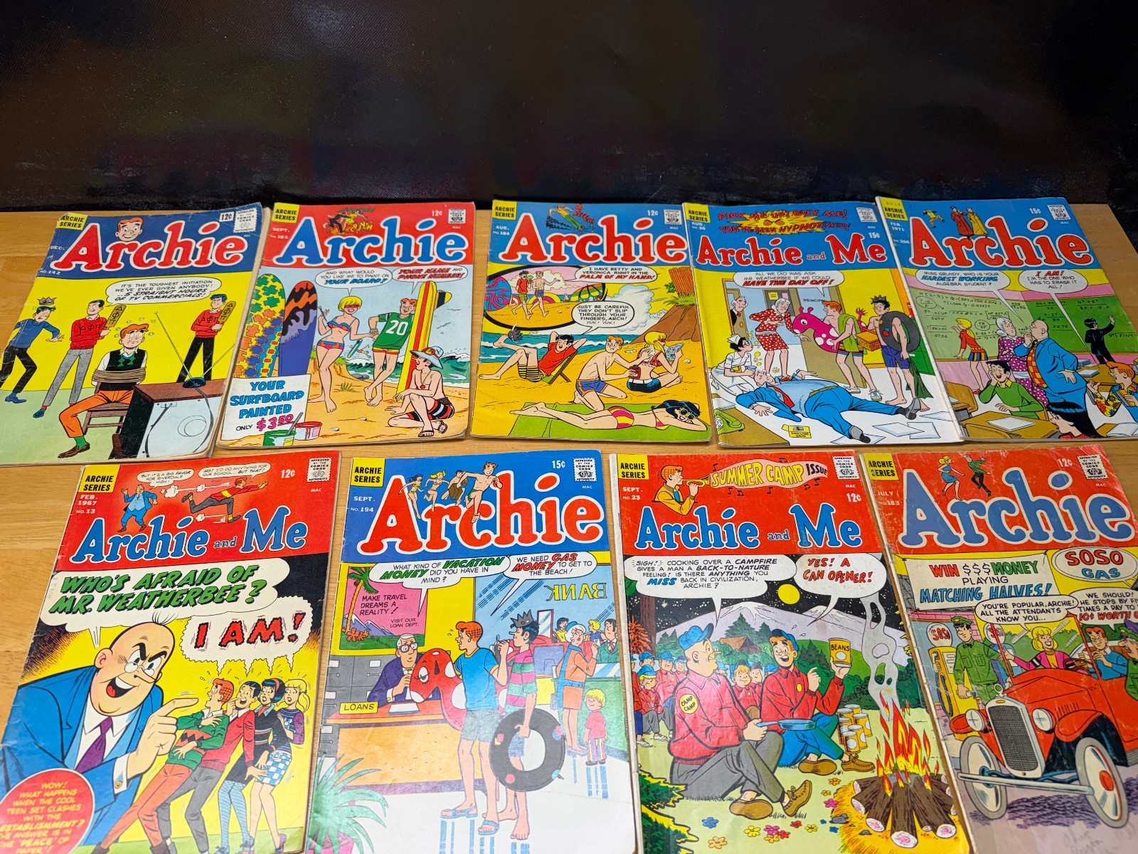 Archie Series  & Archie & Me VTG 1960s  Comic Lot of 9  Issues