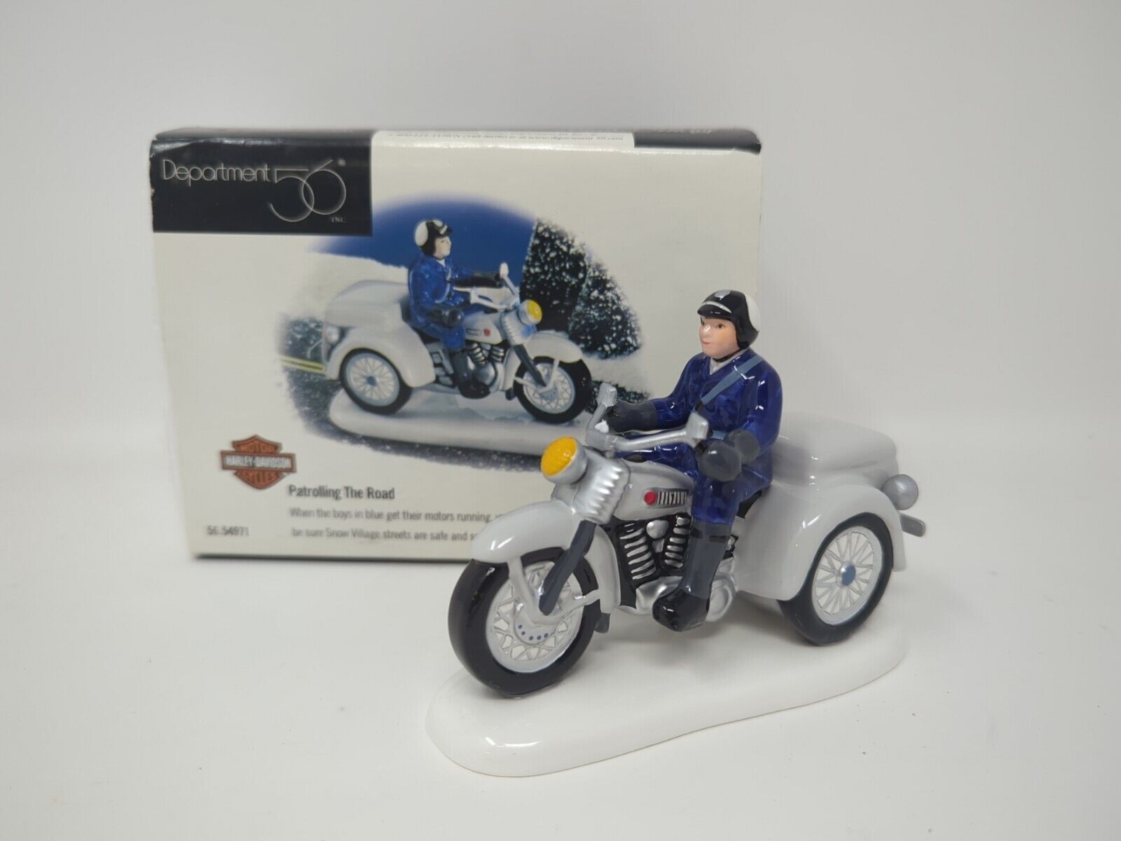 1997 Department 56 Harley Davidson Police Motorcycle Patrolling Road 56.54971