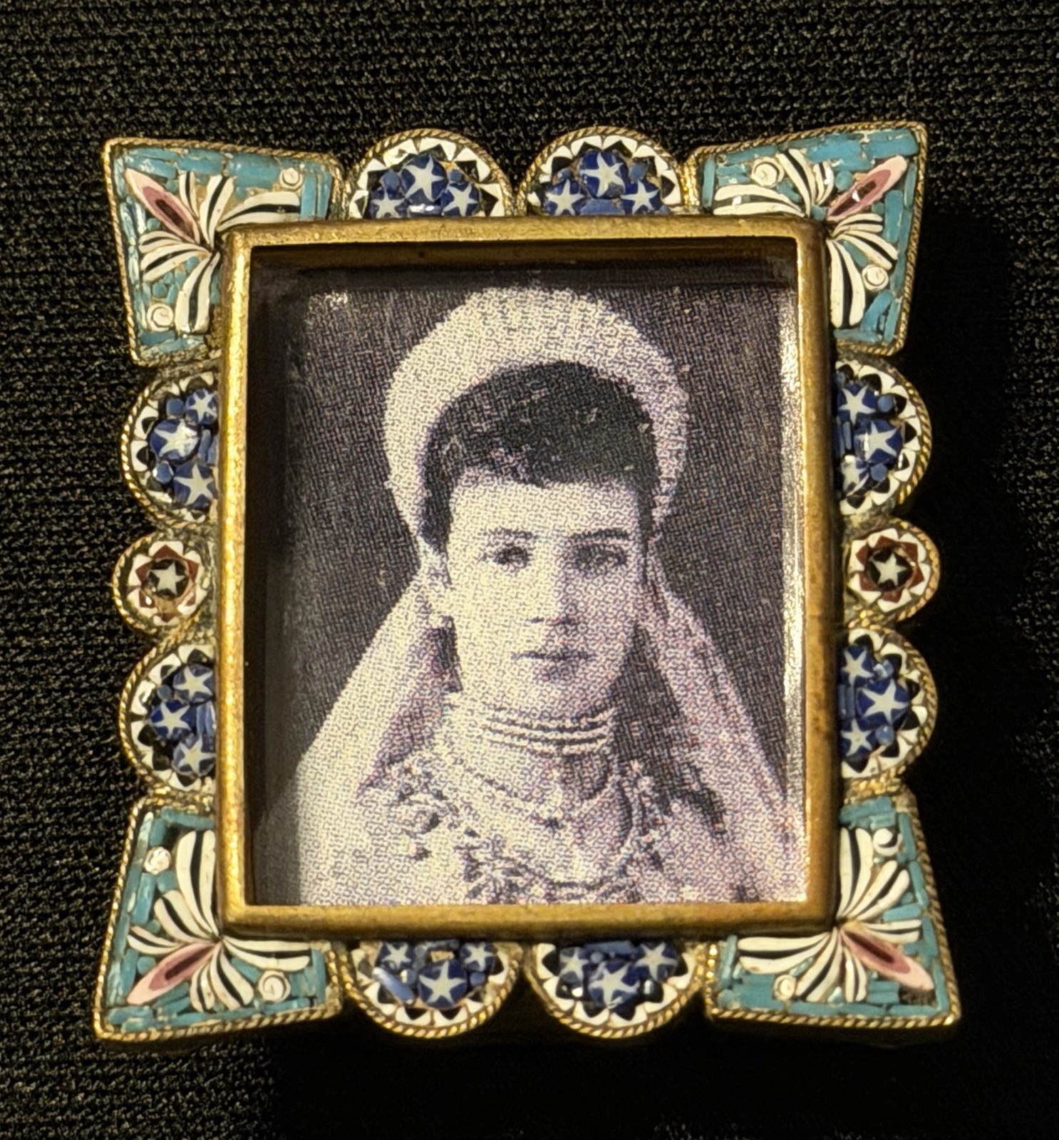 Antique Micro-Mosaic Glass Miniature Picture Frame. Very Rare Shape