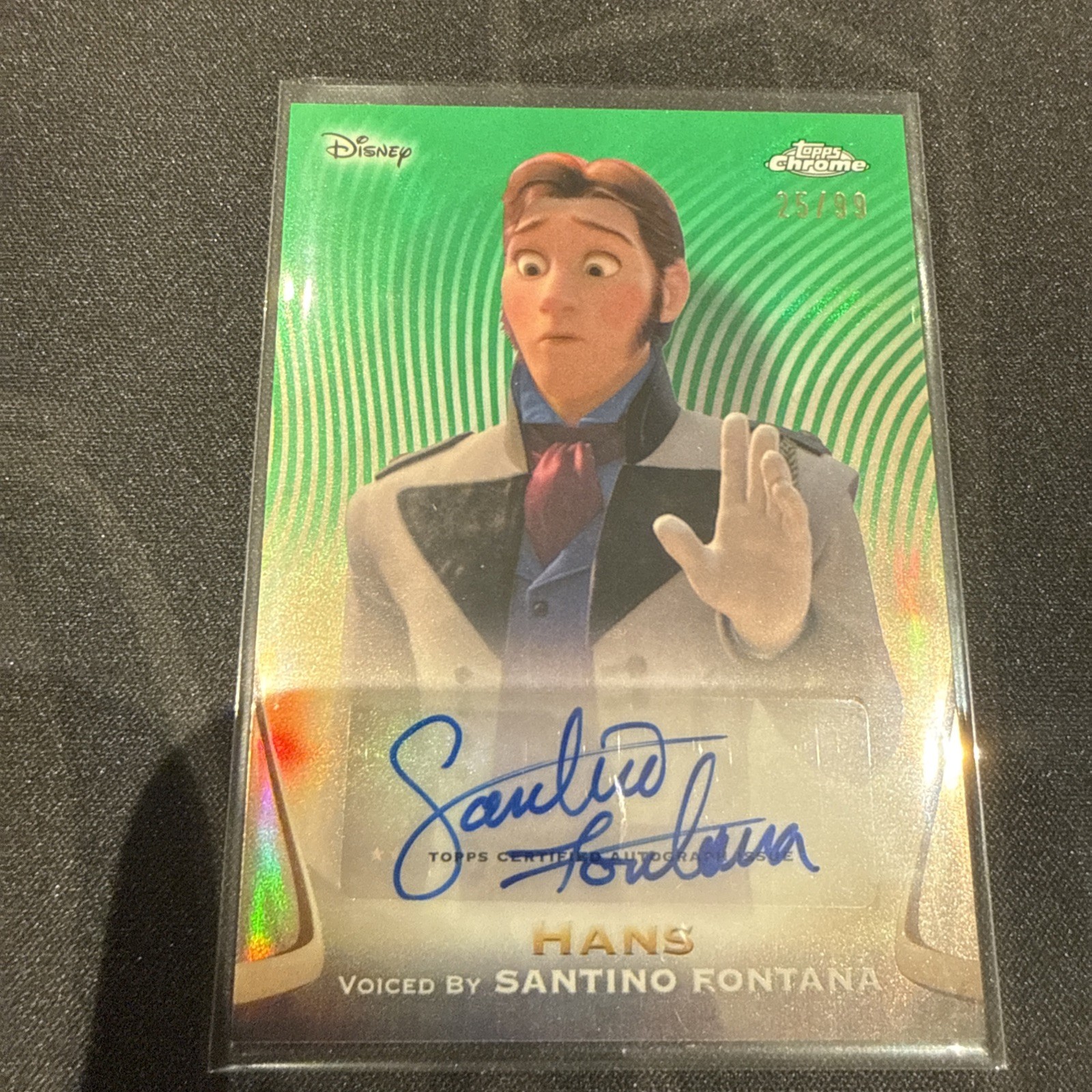 2025 Topps Chrome Disney Santino Fontana as Hans Auto Green /99