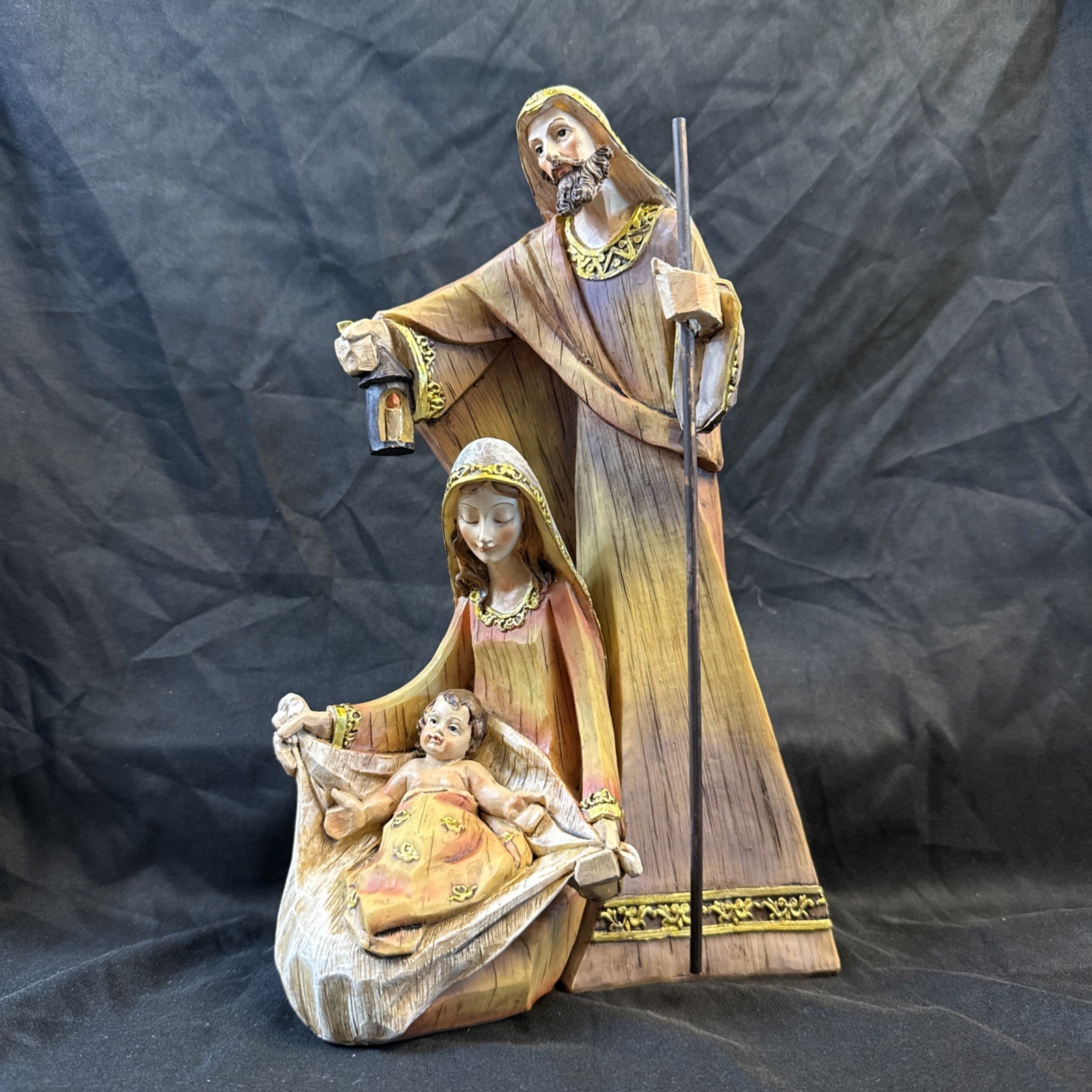 Resin Holy Family Figurines 2 pc Navity Jesus Mary Joseph 10\