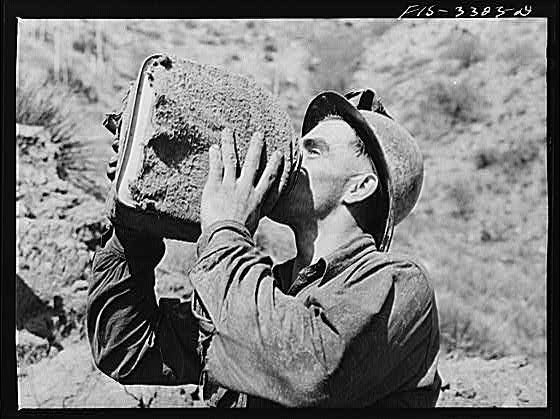 Kern County California 1930s Tungsten Miner Drinking Water Mine Sink Statue