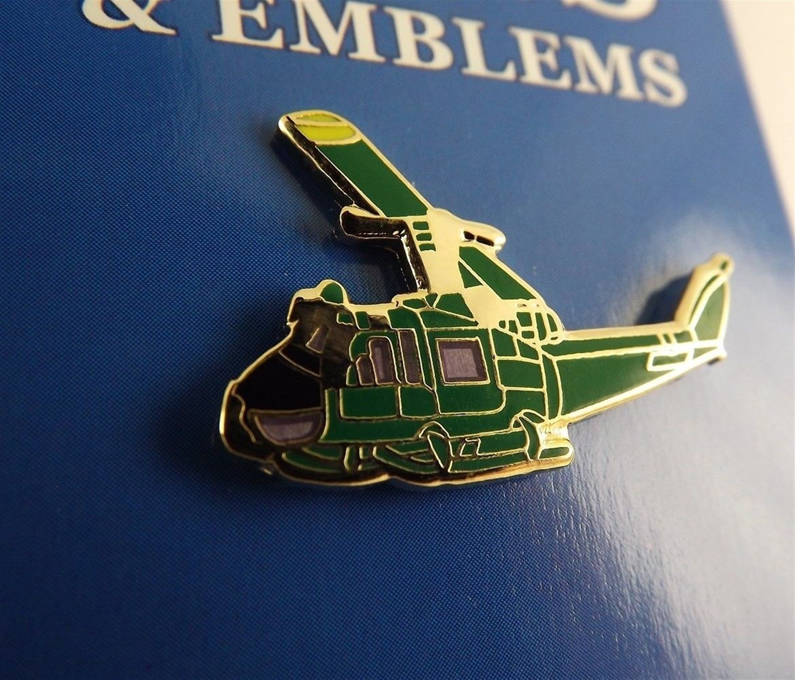 FREE SHIP Lapel Pin Helicopter UH-01 HUEY Green (Iroquis) Enamel 1 1/8\