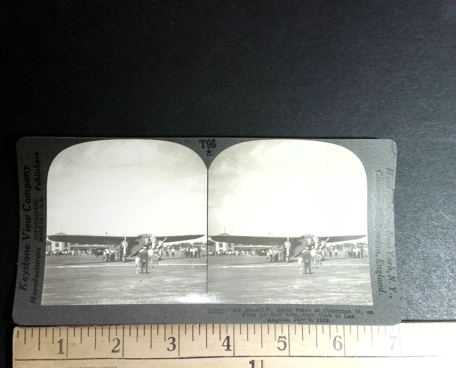 Air-Rail Trip Stereoview Keystone View Co. 1929 Aviation Ford Tri-Motor