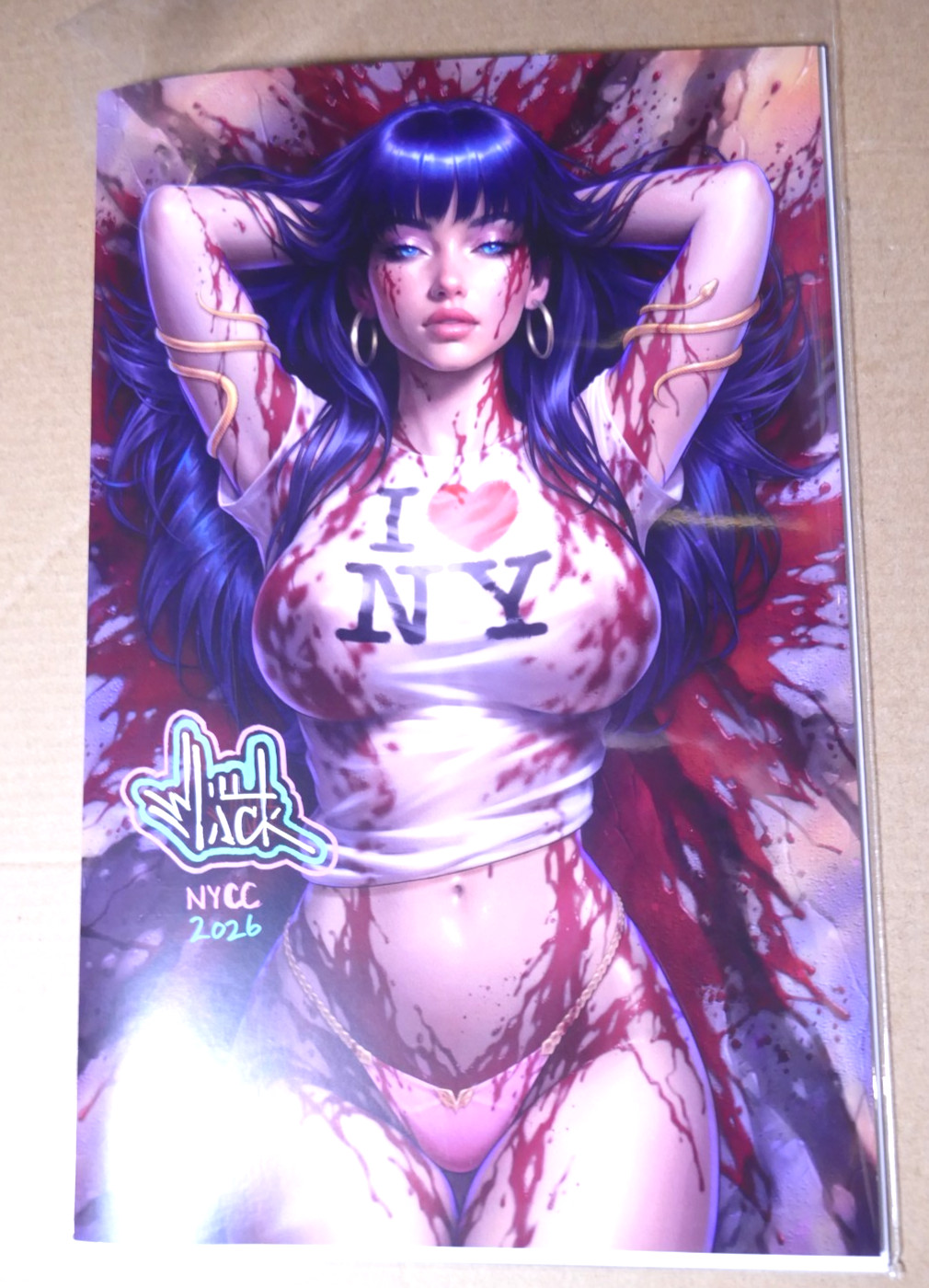 2026 NYCC The Comic Mint Vampirella #1 Signed By Will Jack 300 Virgin I Love NY