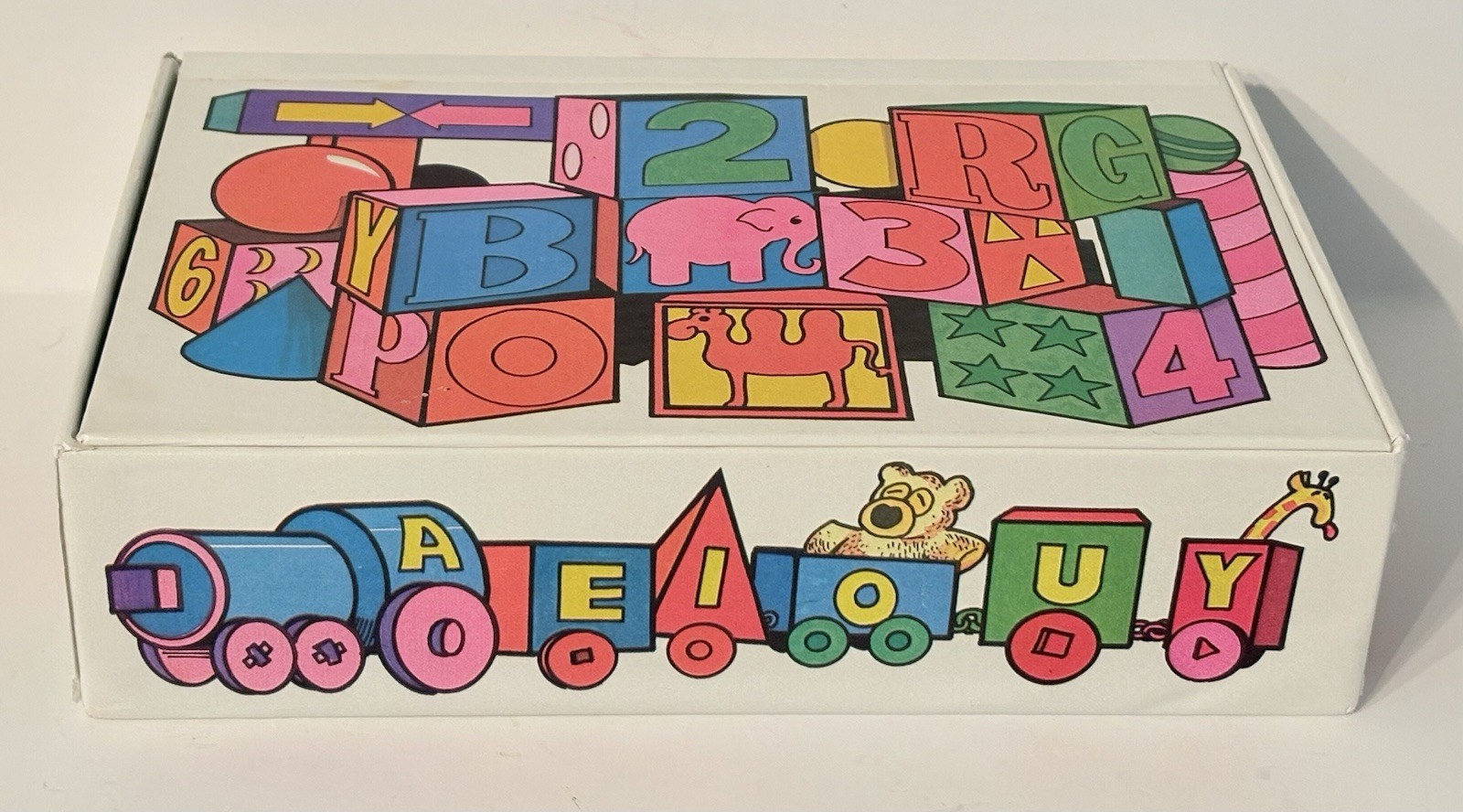 Vintage Target Cardboard Pencil Box by Sterling Lebanon ABC 123 Colorful UNUSED