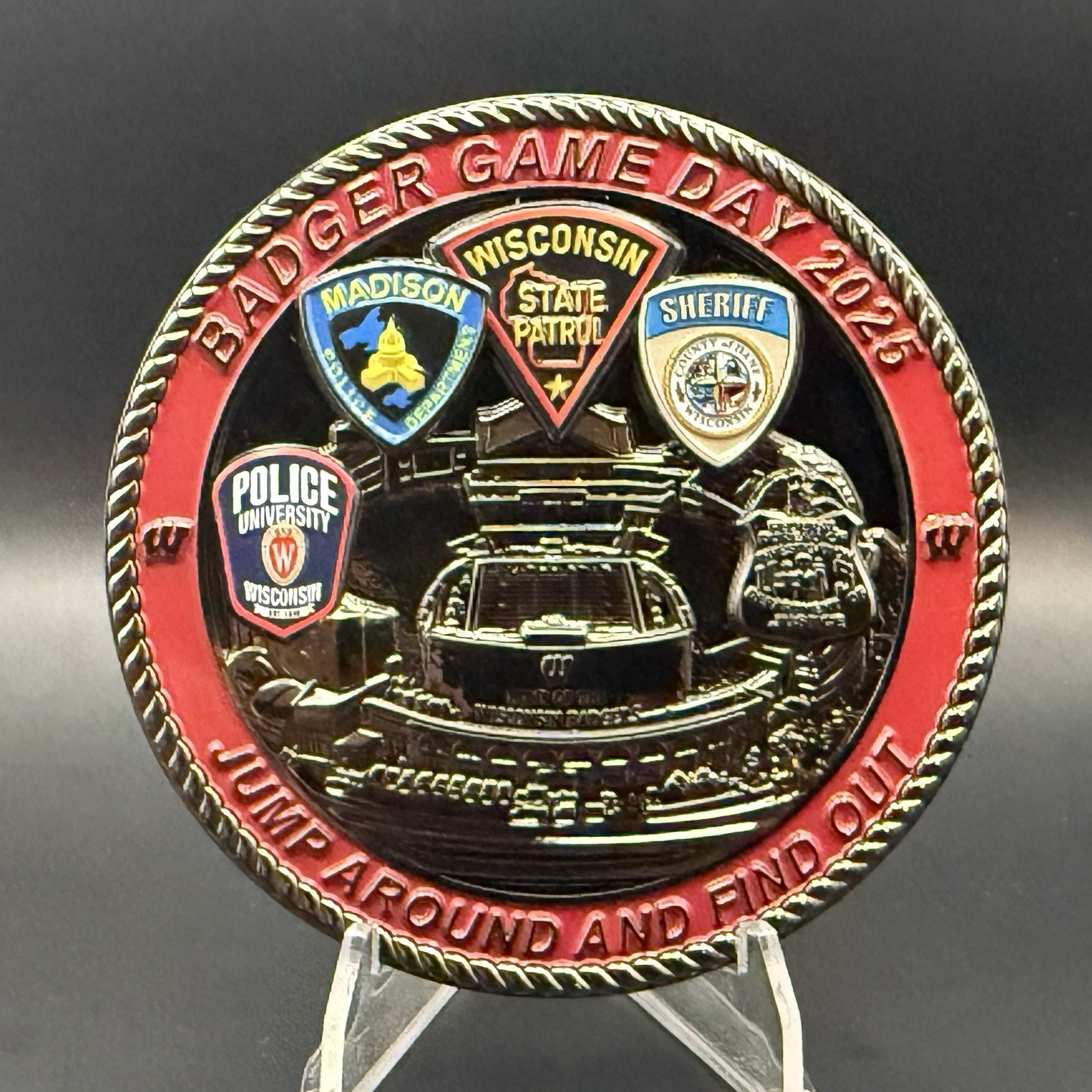 UW Badgers - Wisconsin State Patrol - Madison Police Challenge Coin - Serialized