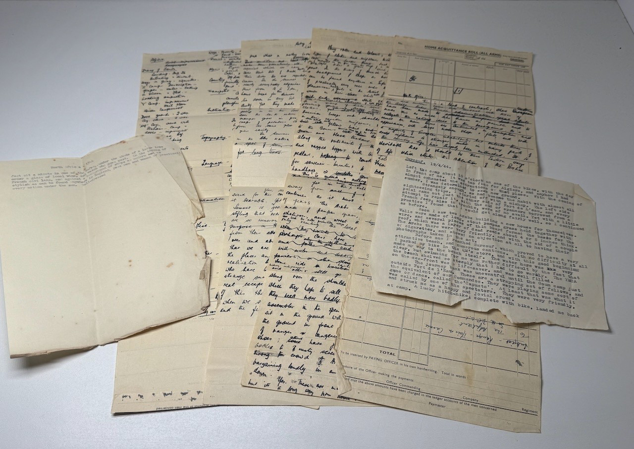 WW2 1944 British Soldier North Africa Original Manuscript Diaries Notes & Drafts