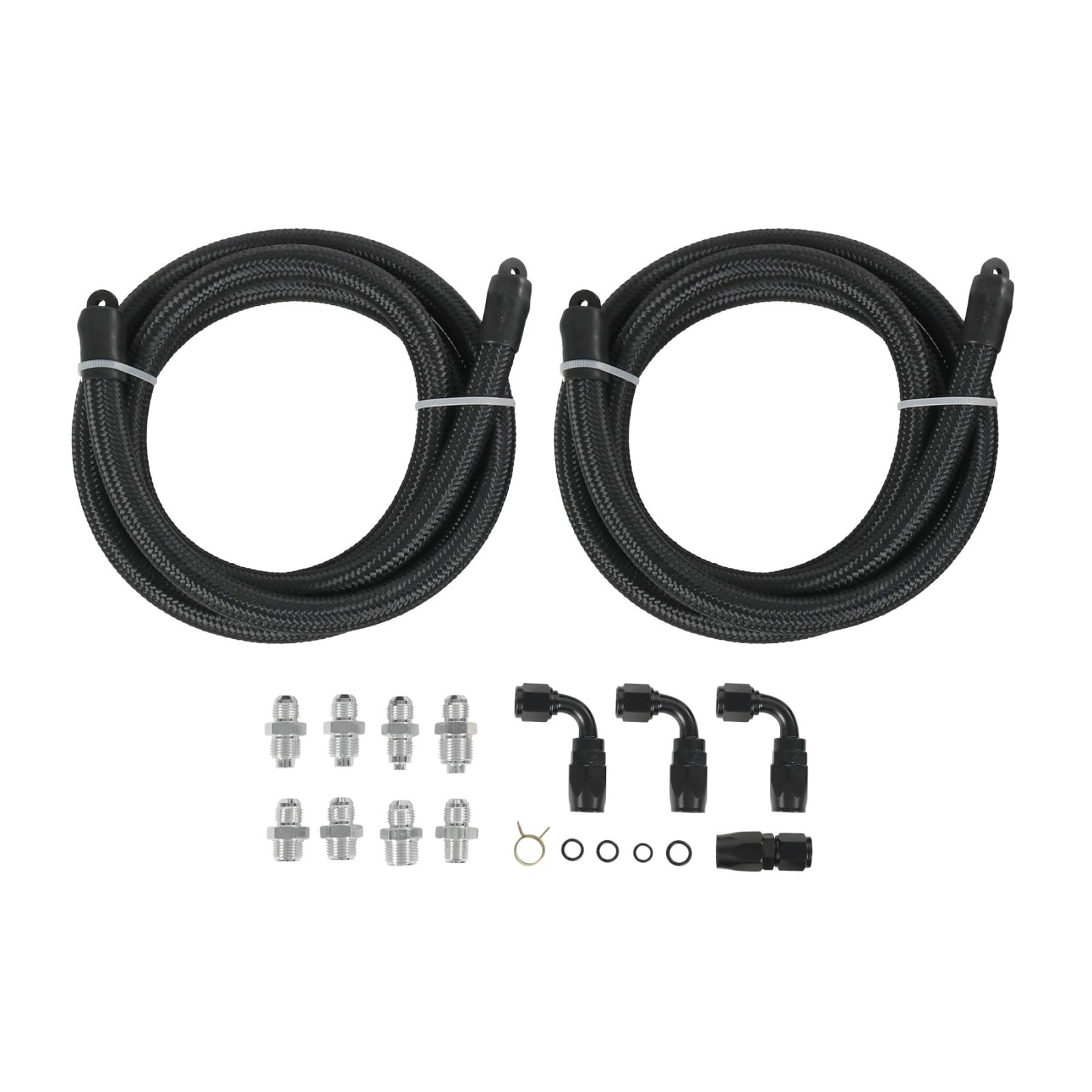 AN6 Power Steering 2-Hose Fitting Kit Black for GM LS Swap 800 Box Mustang II AN6 Power Steering 2-Hose Fitting Kit Black for GM LS Swap 800 Box Mustang II