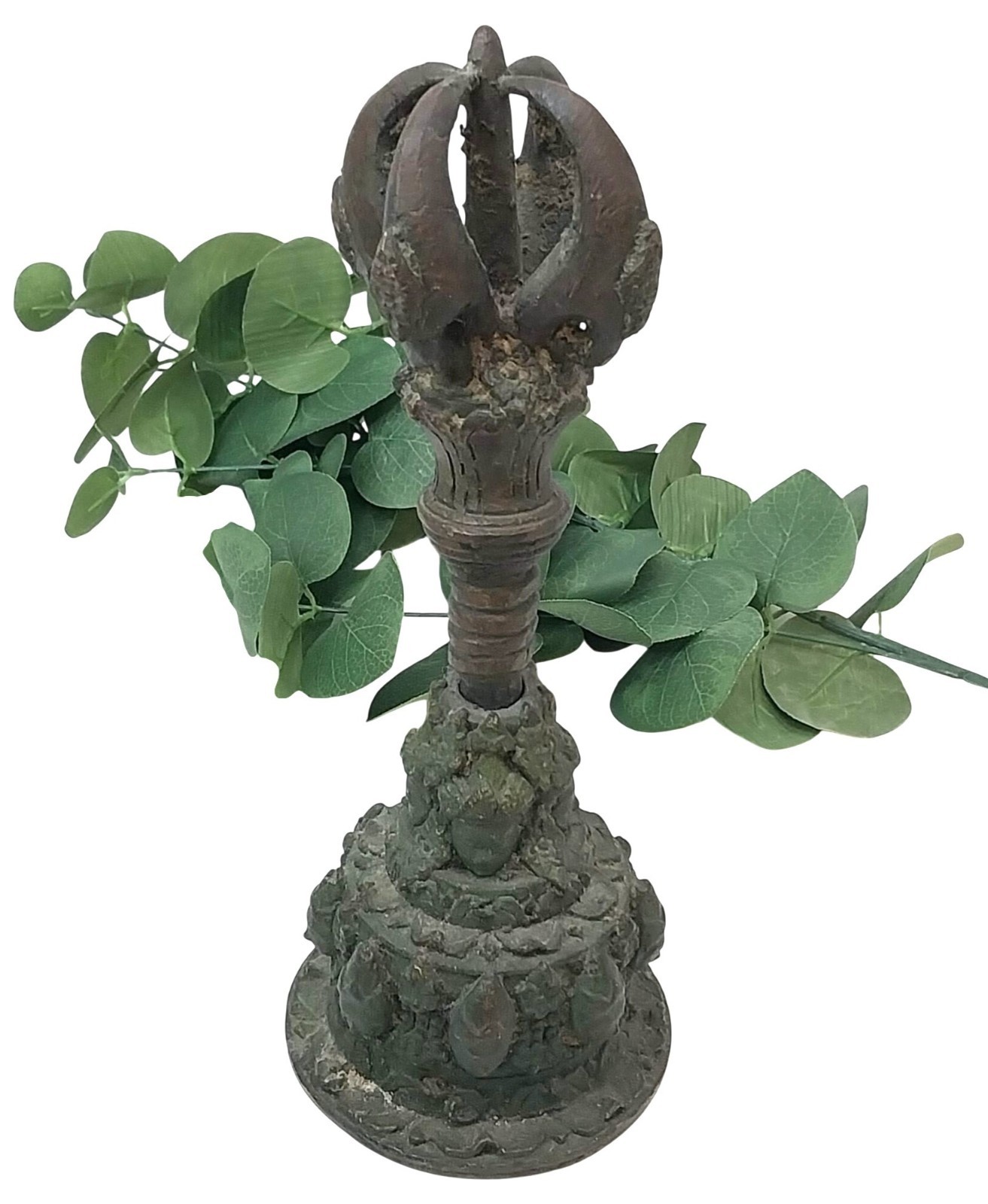 Antique Bronze Vajra Bell Ritual Temple Patina Finish Tibetan Artifact Religious