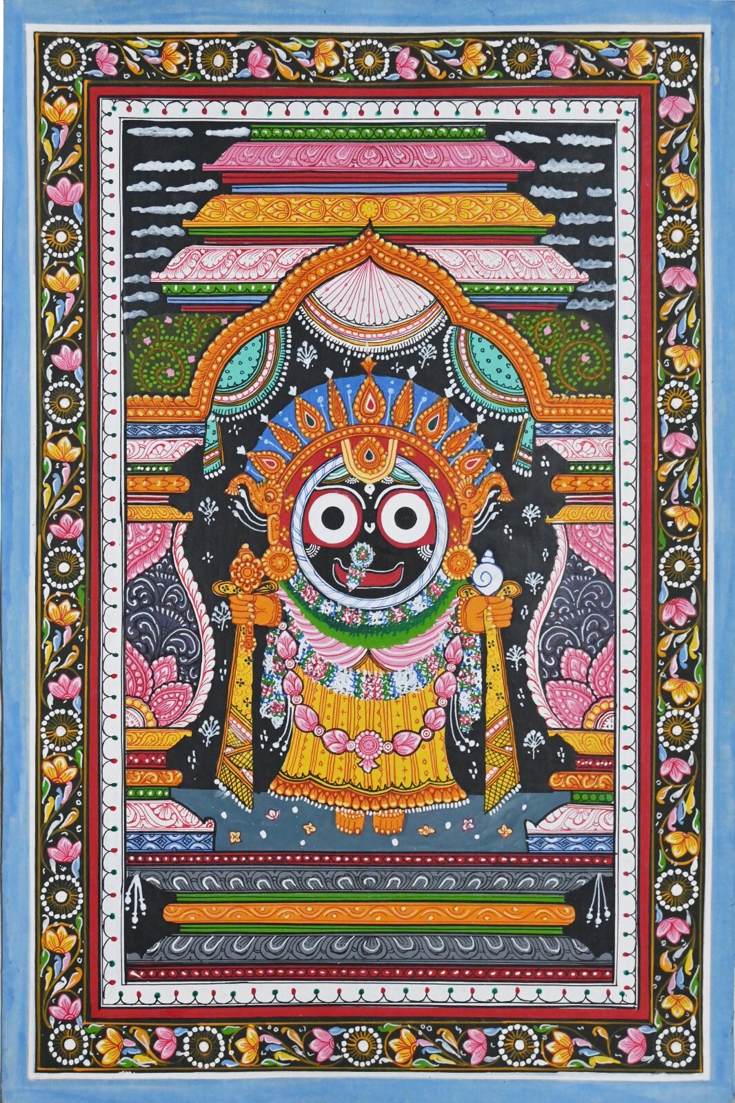 Authentic Indian Handicraft Wall Art - Handmade Hindu Lord Jagannath Home Decor