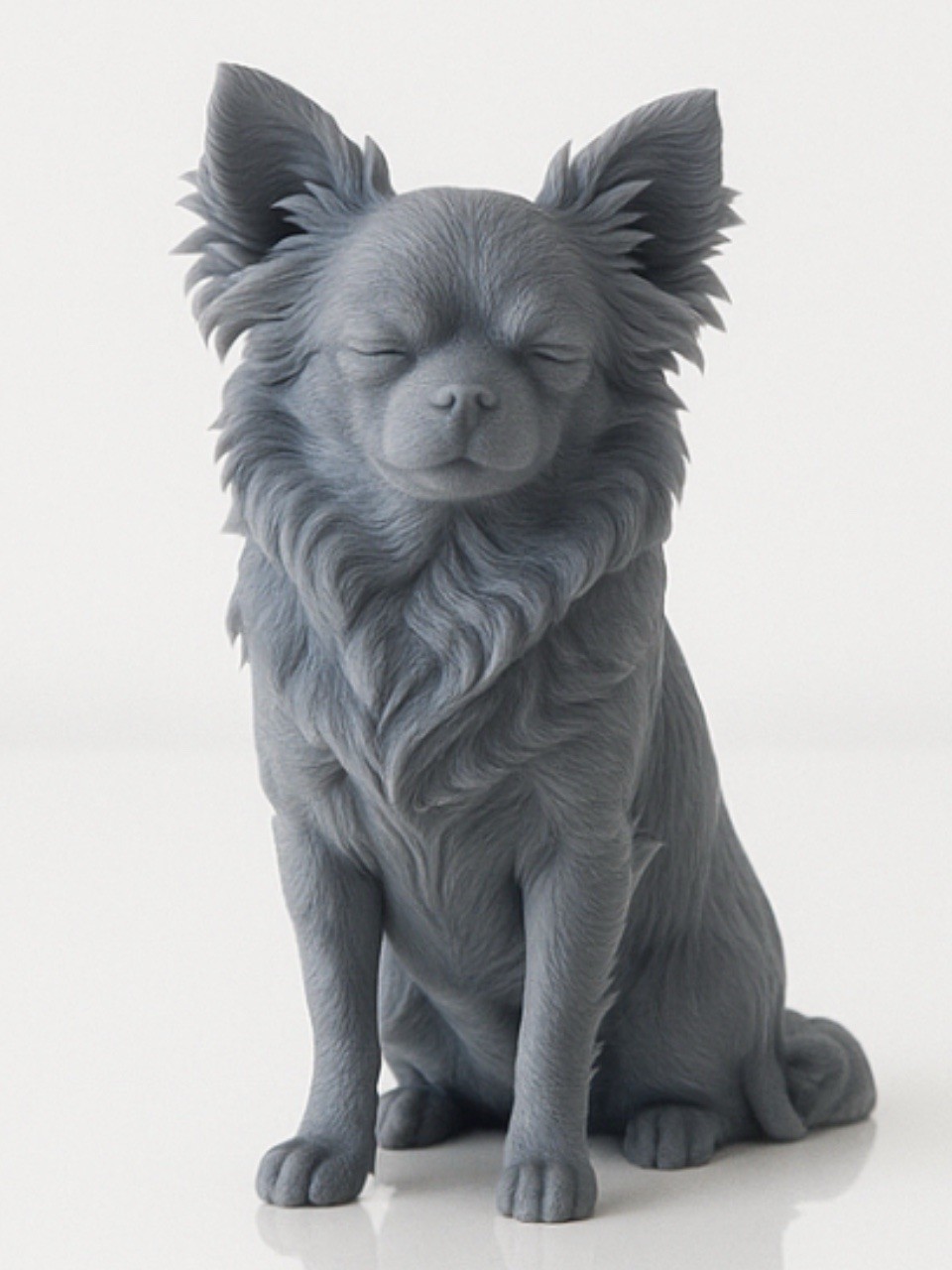 Long Hair Chihuahua Statue 14” Tall Painted