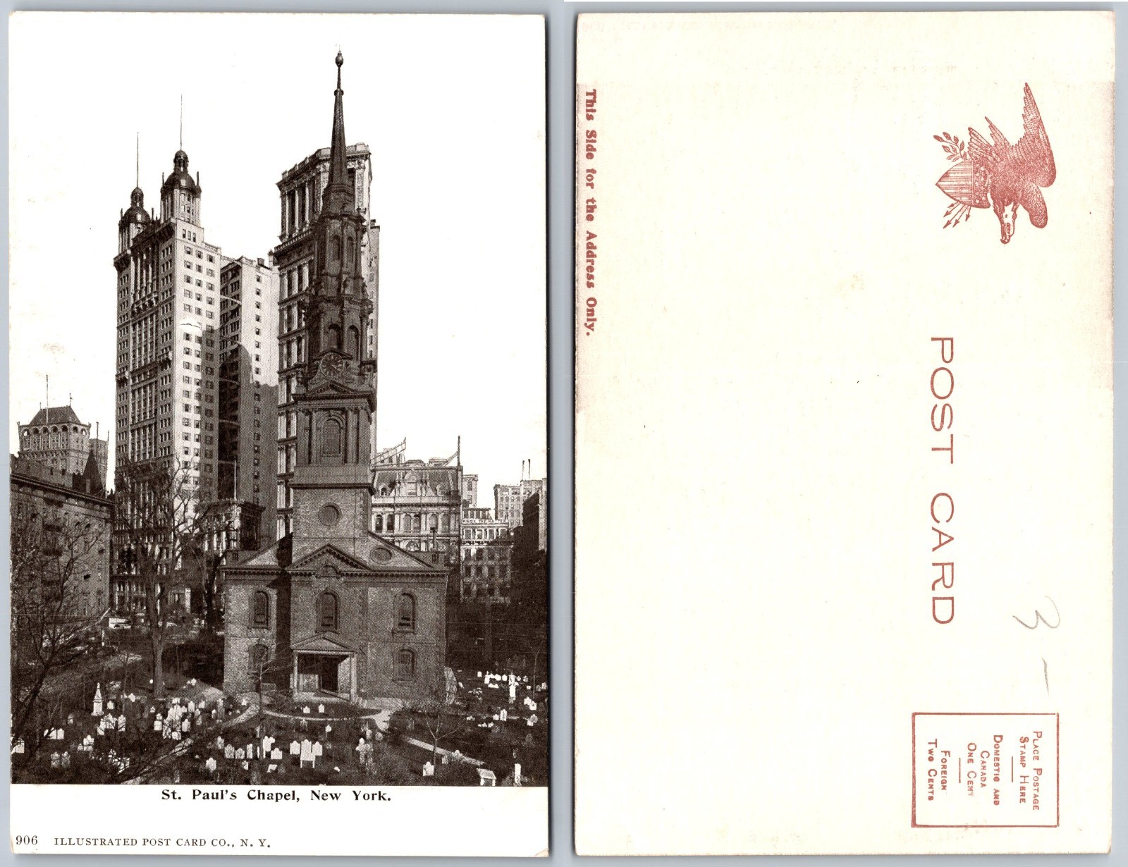 RPPC St Pauls Chapel New York Photo Postcard