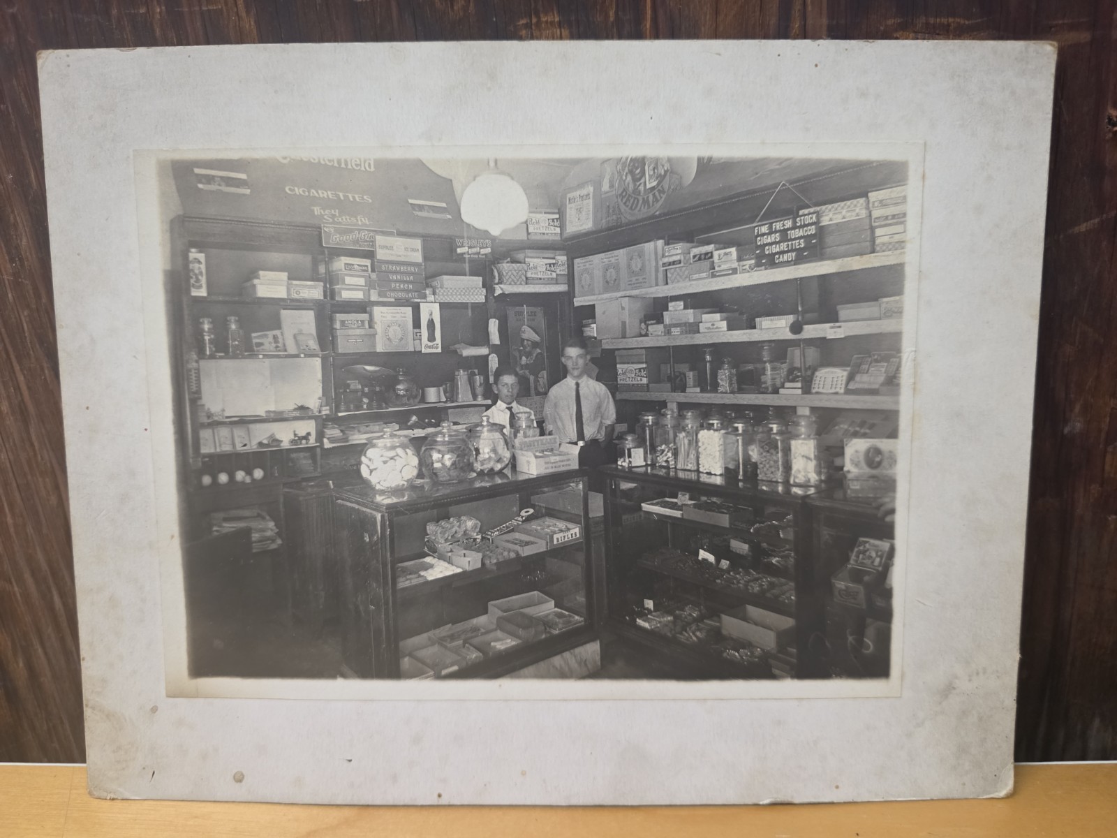 Vintage 1922 General Store Interior Photo Grocery Mercantile Employees