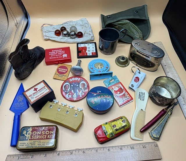 Vintage Junk Drawer Lot-Advertising-Political-Trinkets-Toys