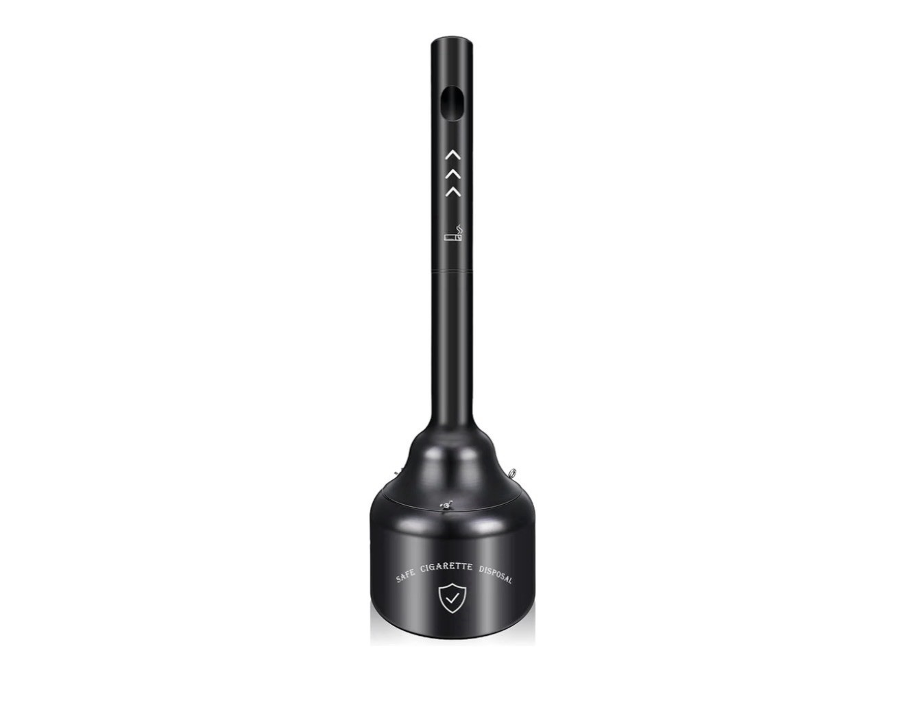 Steel Outdoor Cigarette Butt Receptacle, 5 Gallon, Black | Brand New