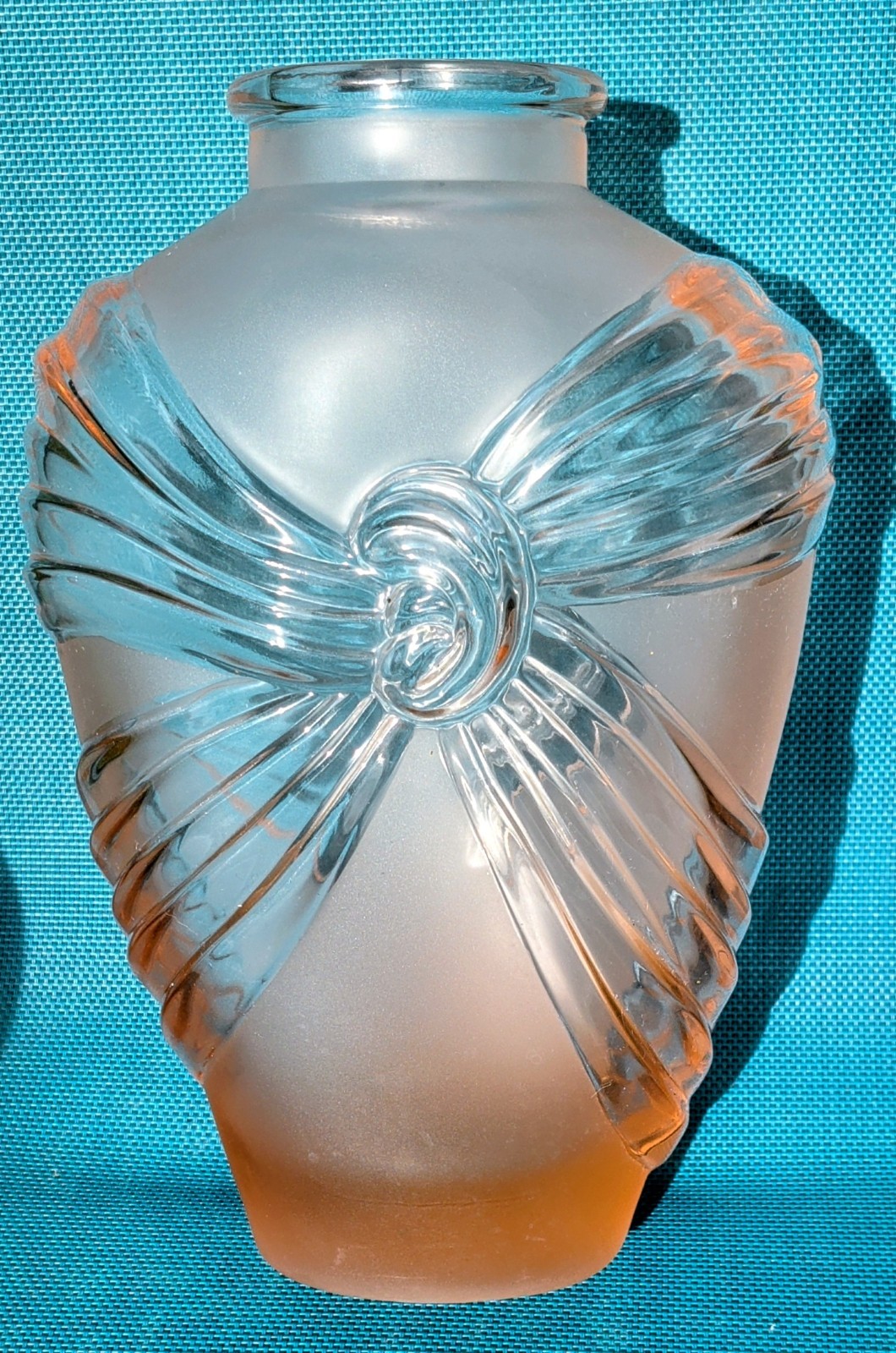 Vintage 1980's Golden Gitls  Pink Satin  Art Deco Draped Glass Vase