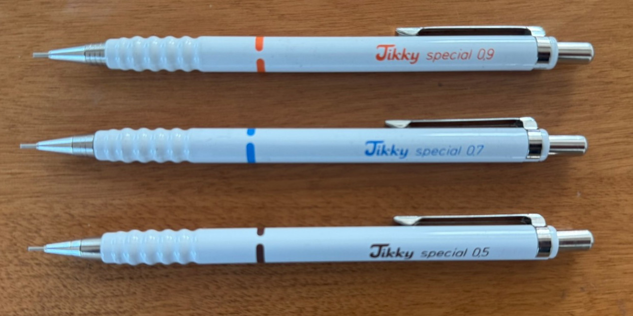 Vintage 3 rOtring Tikky Special Mechanical Lead Pencils W.Germany .5/.7/.9mm NOS