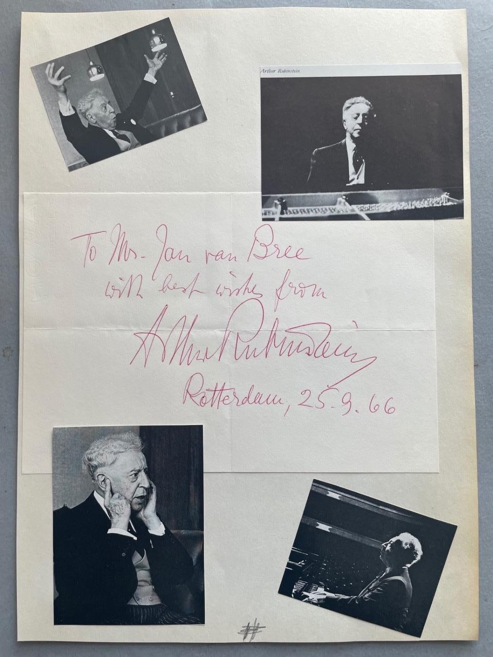 Artur Rubinstein, Polish-born Pianist, SIGNATURE, SIGNED, 1966